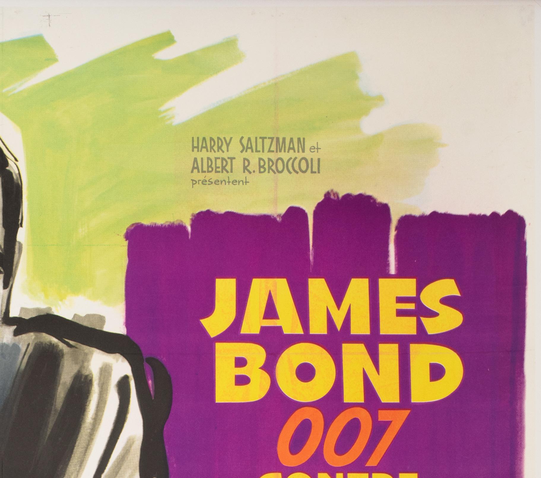 DR. Affiche française du Grand Film de 1963 style violet, Bond, BORIS GRINSSON Excellent état - En vente à Bath, Somerset
