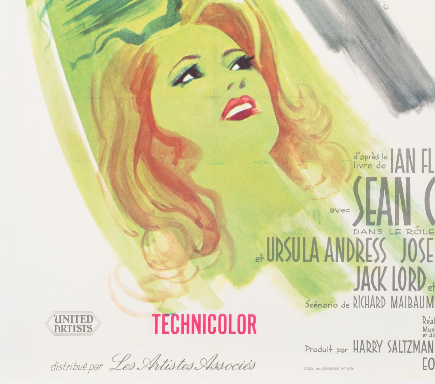 DR. Affiche française du Grand Film de 1963 style violet, Bond, BORIS GRINSSON en vente 1