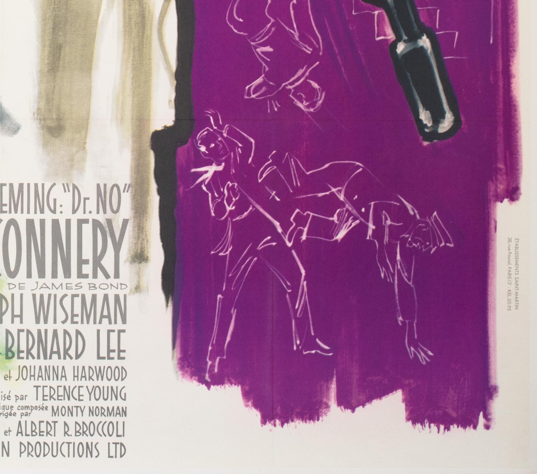 DR. Affiche française du Grand Film de 1963 style violet, Bond, BORIS GRINSSON en vente 2
