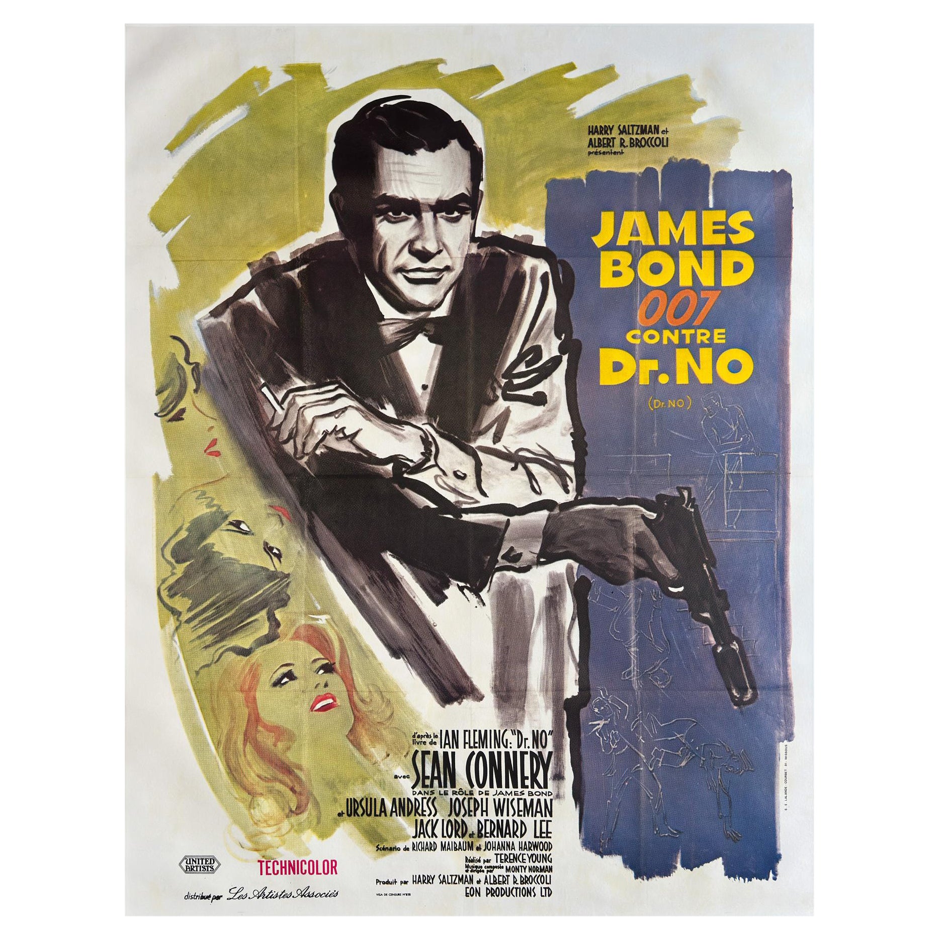 Französisches Grande-Filmplakat von Dr. No R1970er Jahre