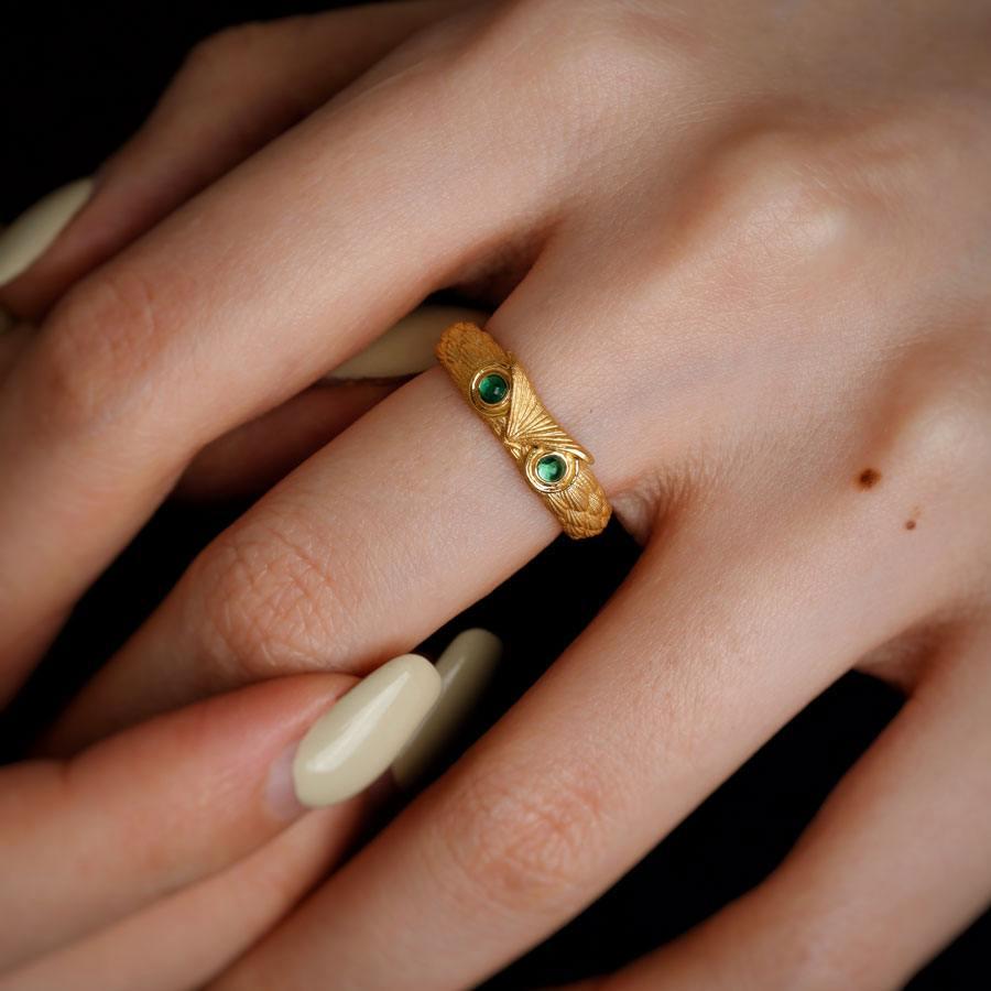 Adorable Dr. Owl Emerald Eye Band 18K Yellow Gold Engagement Open Ring.


Also available in 925 silver.

Free Domestic USPS First Class Shipping! Free Gift Bag or Box with every order!

Opal—the queen of gemstones, is one of the most beautiful