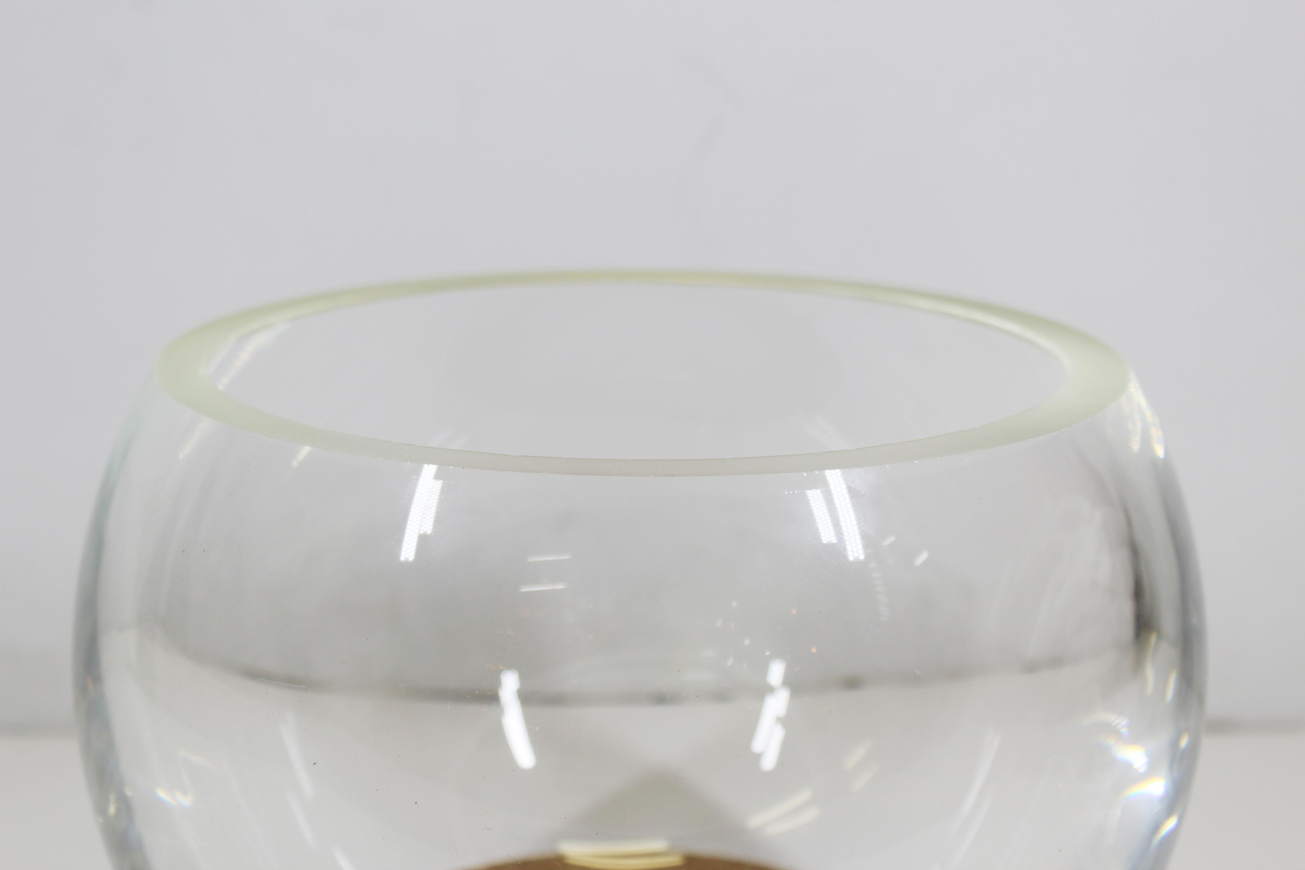 Mid-20th Century Dr. Peter Schlumbohm Modernist Glass Bowl On Cork Base For Sale