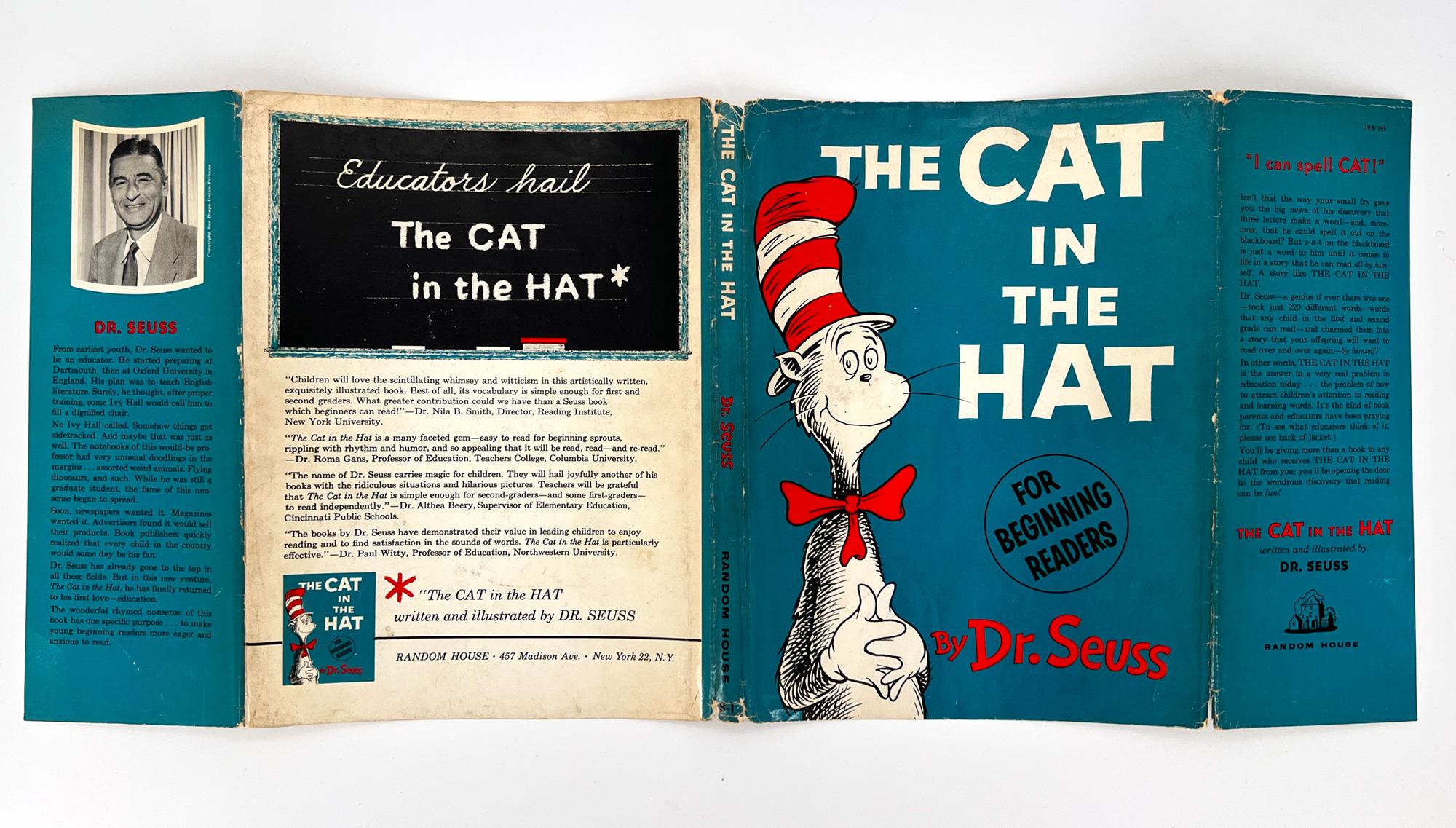Première édition, troisième numéro du livre le plus célèbre du Dr. Seuss, accompagné d'une carte portant la SIGNATURE de l'AUTEUR et un croquis rapide de son célèbre 