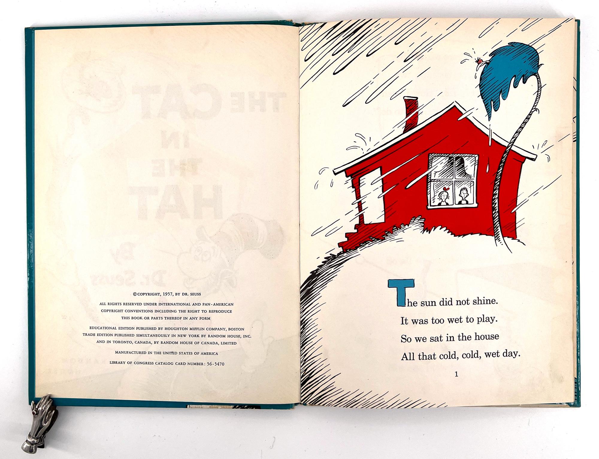 20ième siècle Dr. Seuss, Le chat dans le chapeau - PREMIÈRE EDITION - jaquette et carte dédicacée en vente