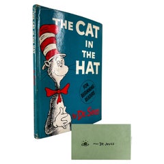 Dr. Seuss, Il gatto nel cappello - PRIMA EDIZIONE - copertina in polvere e biglietto firmato