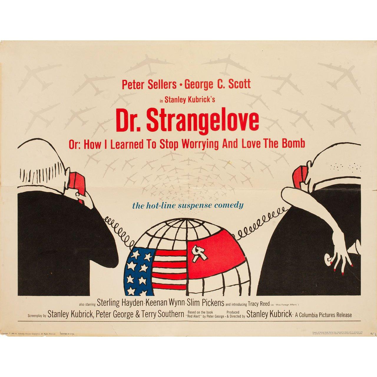 Original 1964 U.S. half sheet poster by Tomi Ungerer for the film Dr. Strangelove (Dr. Strangelove or: How I Learned to Stop Worrying and Love the Bomb) directed by Stanley Kubrick with Peter Sellers / George C. Scott / Sterling Hayden / Keenan