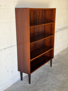 DR Viby J Rosewood Open Bookcase with Tapered Black Legs Danish Vintage 1970s