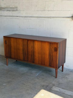 DR Viby J Rosewood Sideboard and Credenza with Dual Sliding Doors Danish Vintage