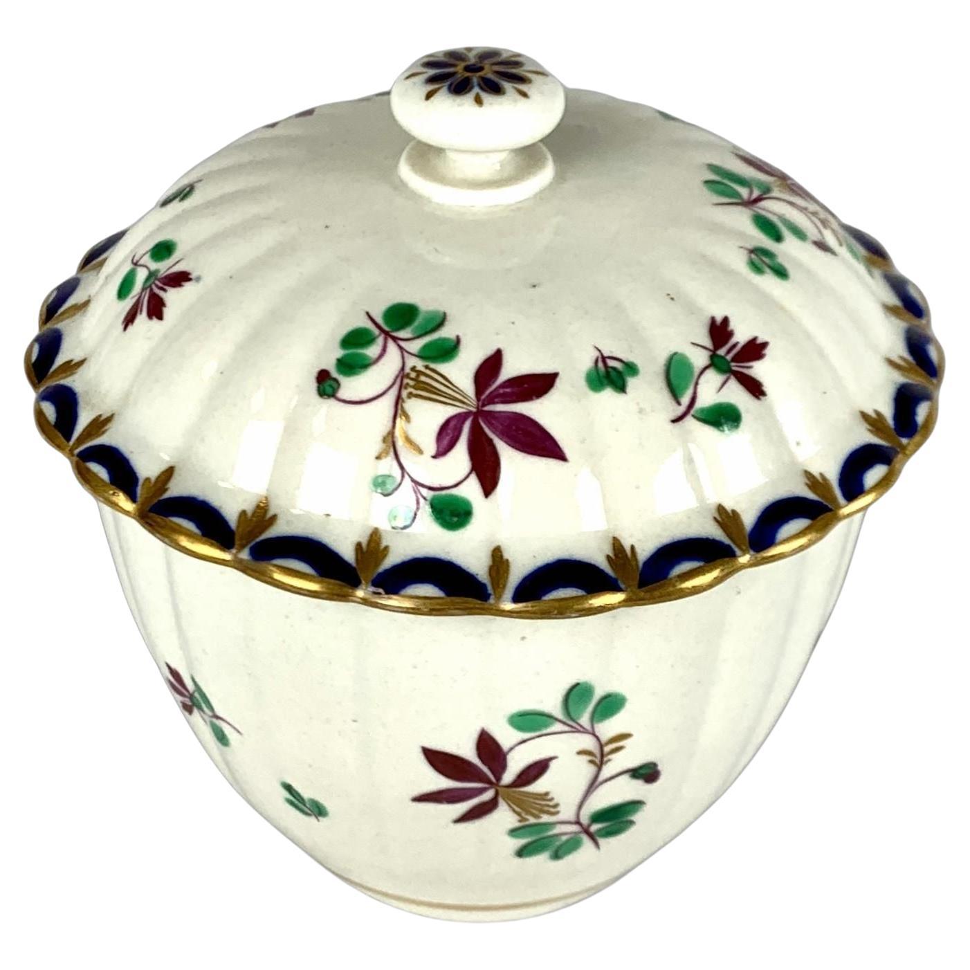 Dr Wall First Period Worcester Sugar Box 18th Century Circa 1775 For Sale
