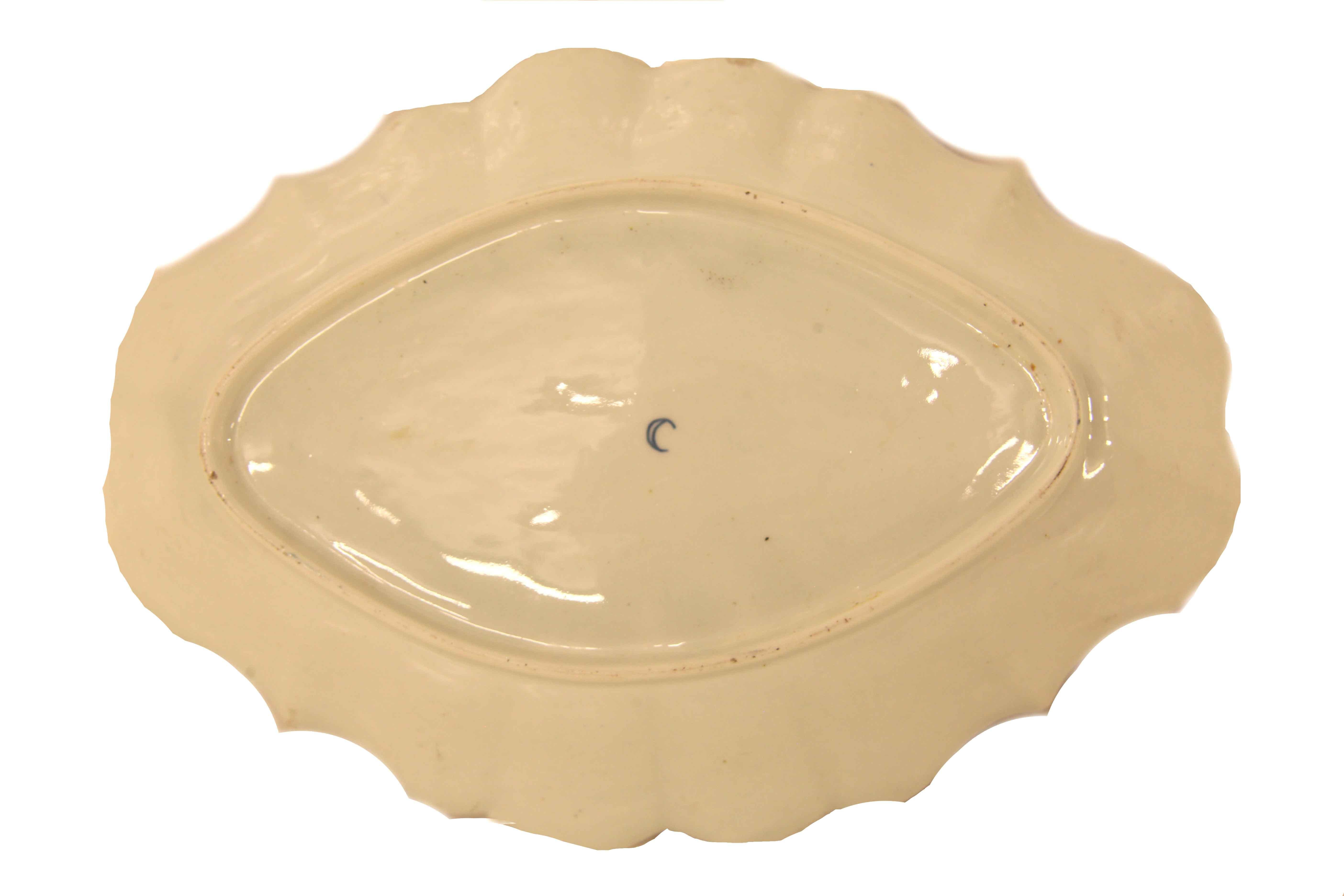 Ceramic Dr. Wall Worcester Oval Dish For Sale