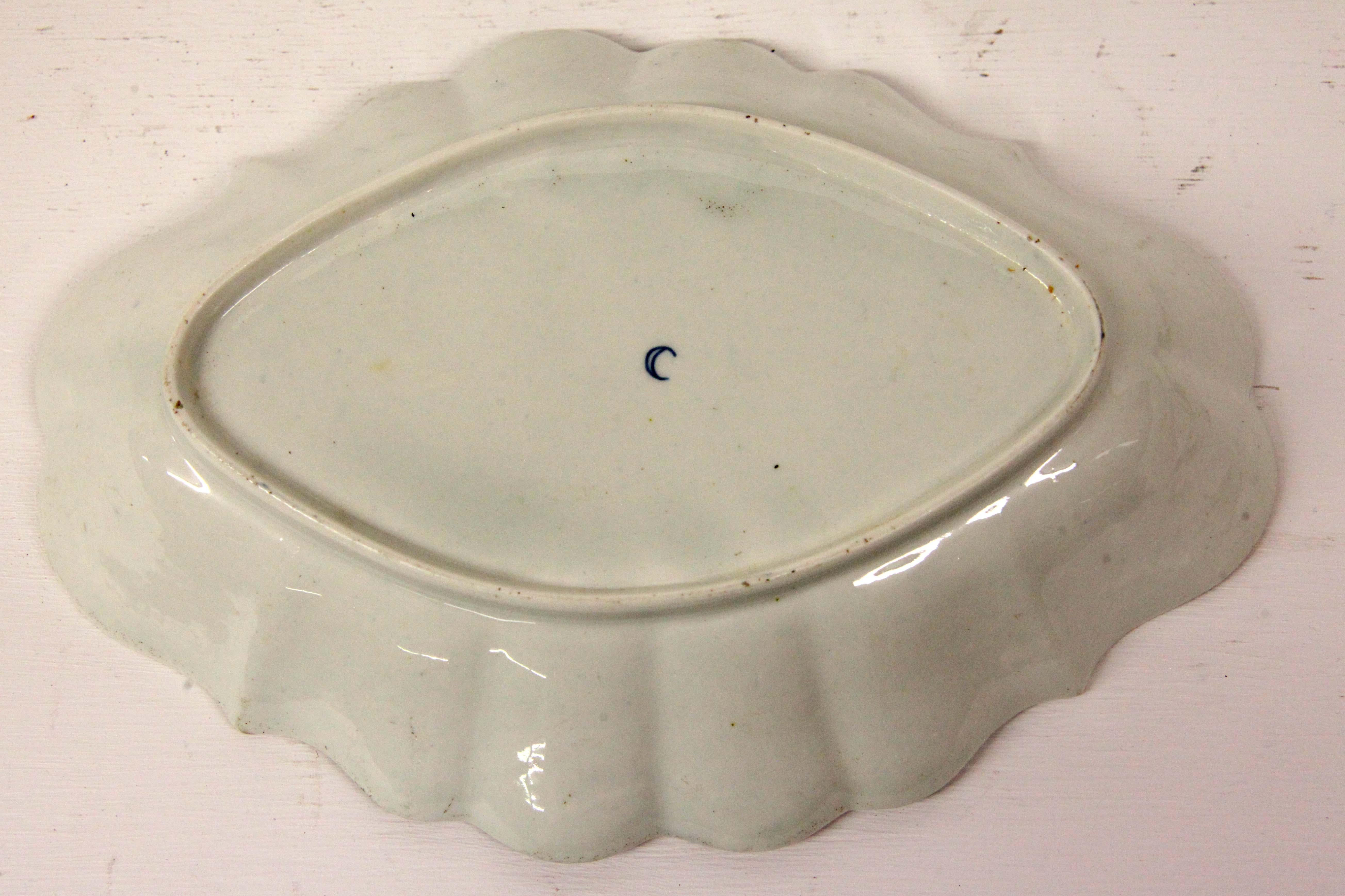 English Dr. Wall Worcester Oval Porcelain Dish