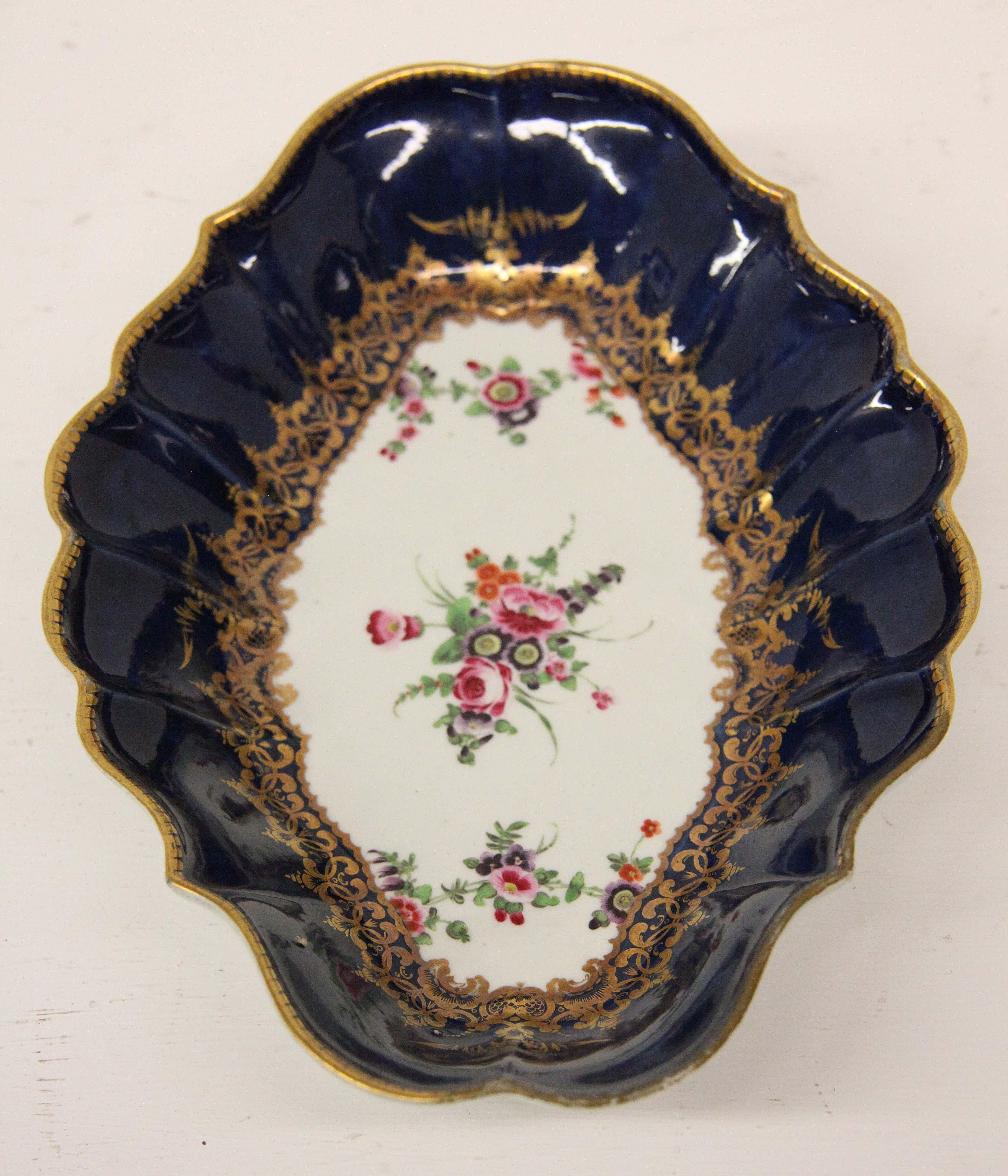 Late 18th Century Dr. Wall Worcester Oval Porcelain Dish