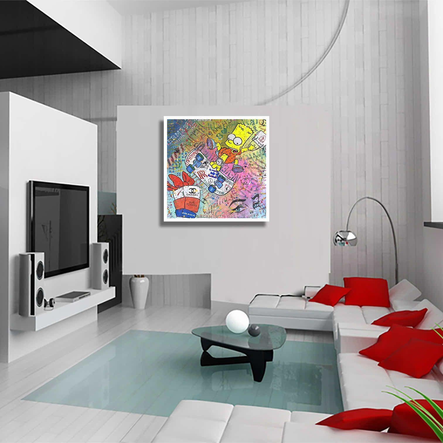 Bart jump on expectations, Painting, Acrylic on Canvas For Sale 2