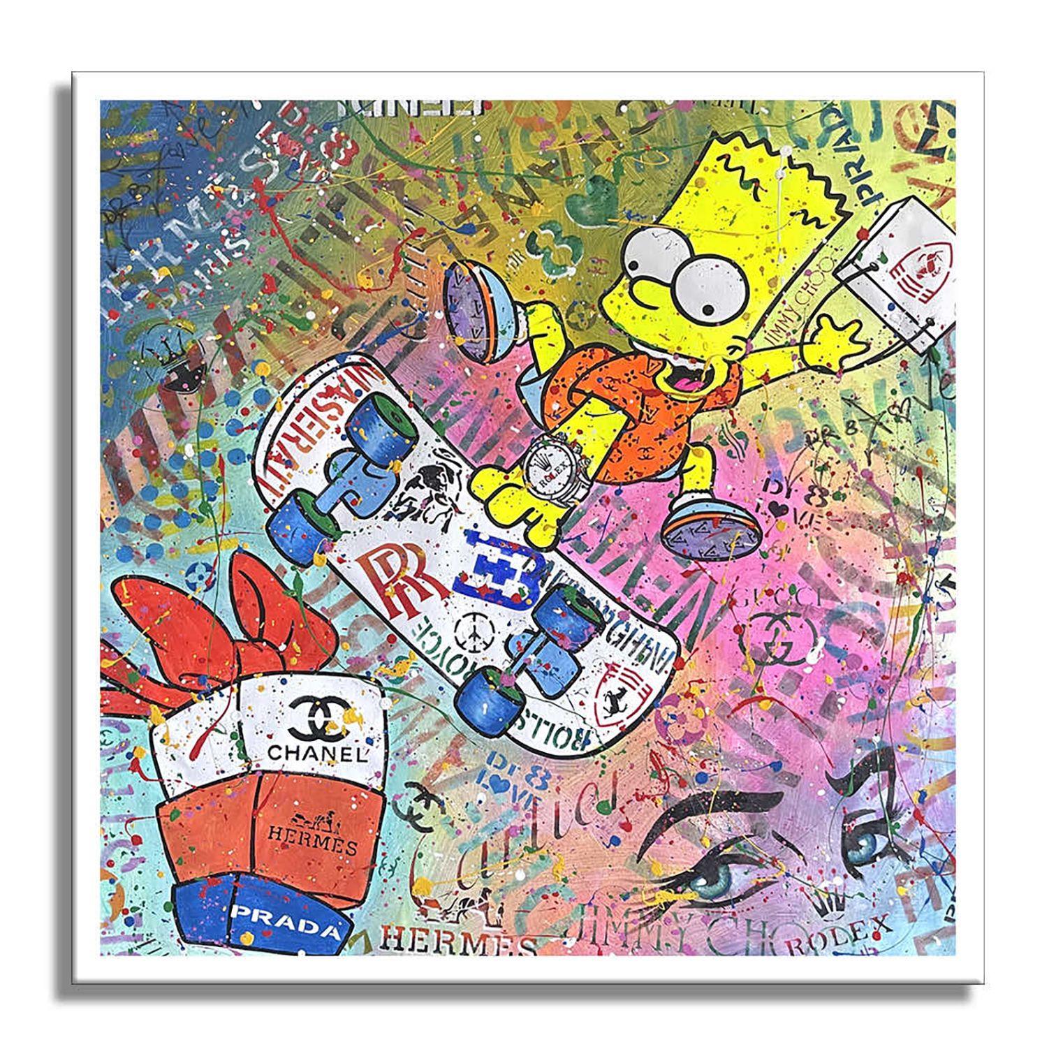 Bart jump on expectations, Painting, Acrylic on Canvas For Sale 4