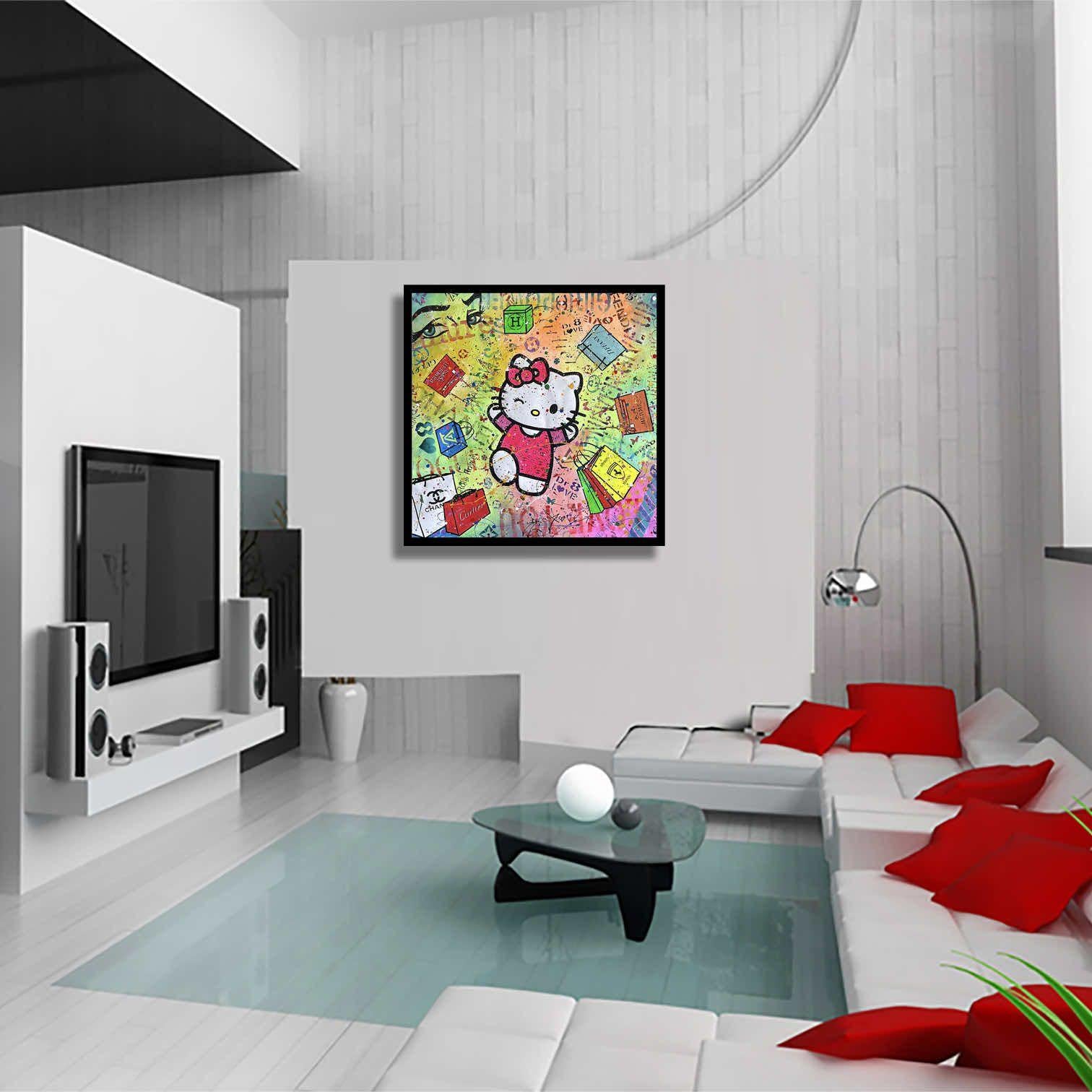 Hello Kitty-Cartier, Painting, Acrylic on Canvas For Sale 1