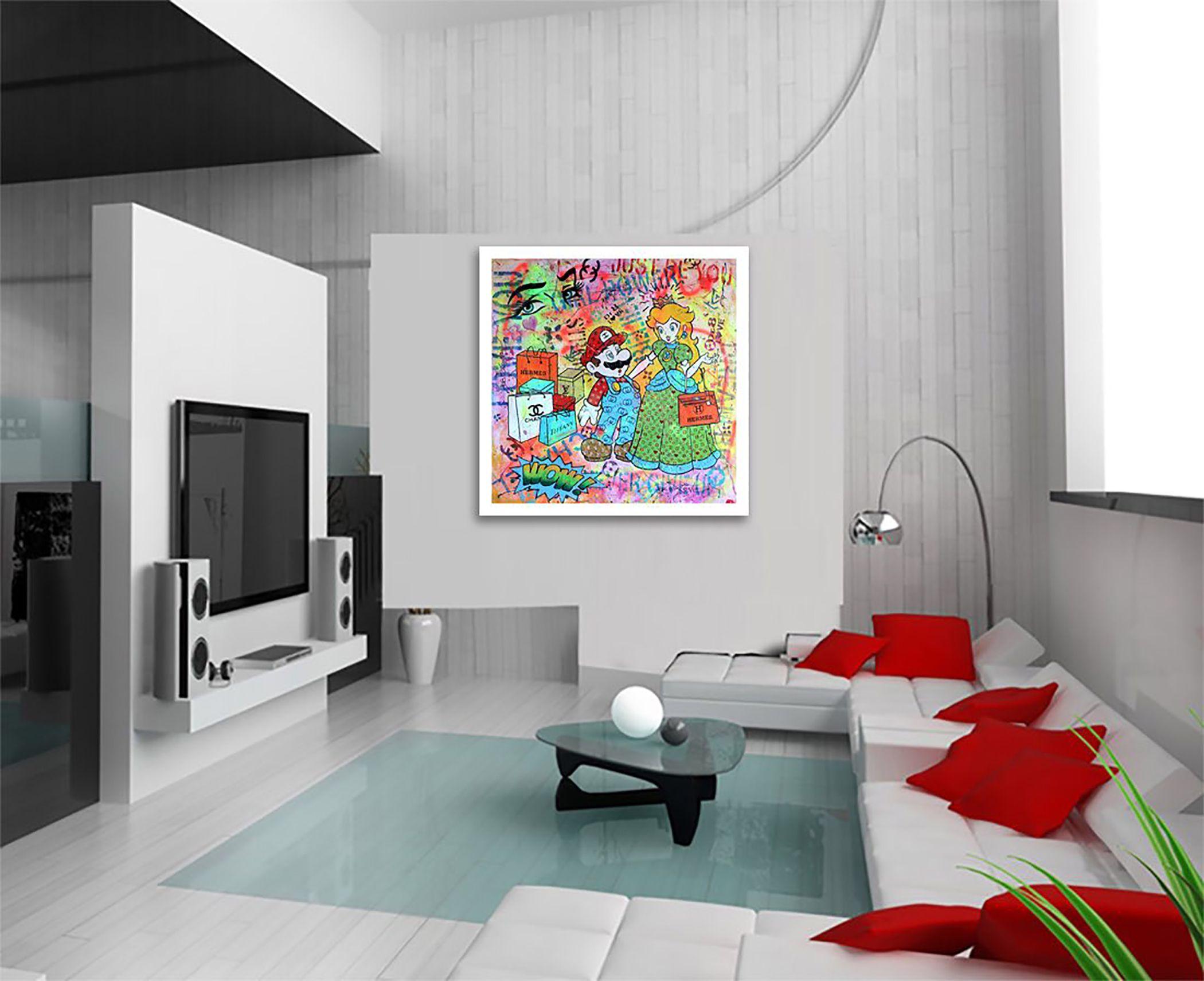 Mario You're my Hero, Painting, Acrylic on Canvas For Sale 1