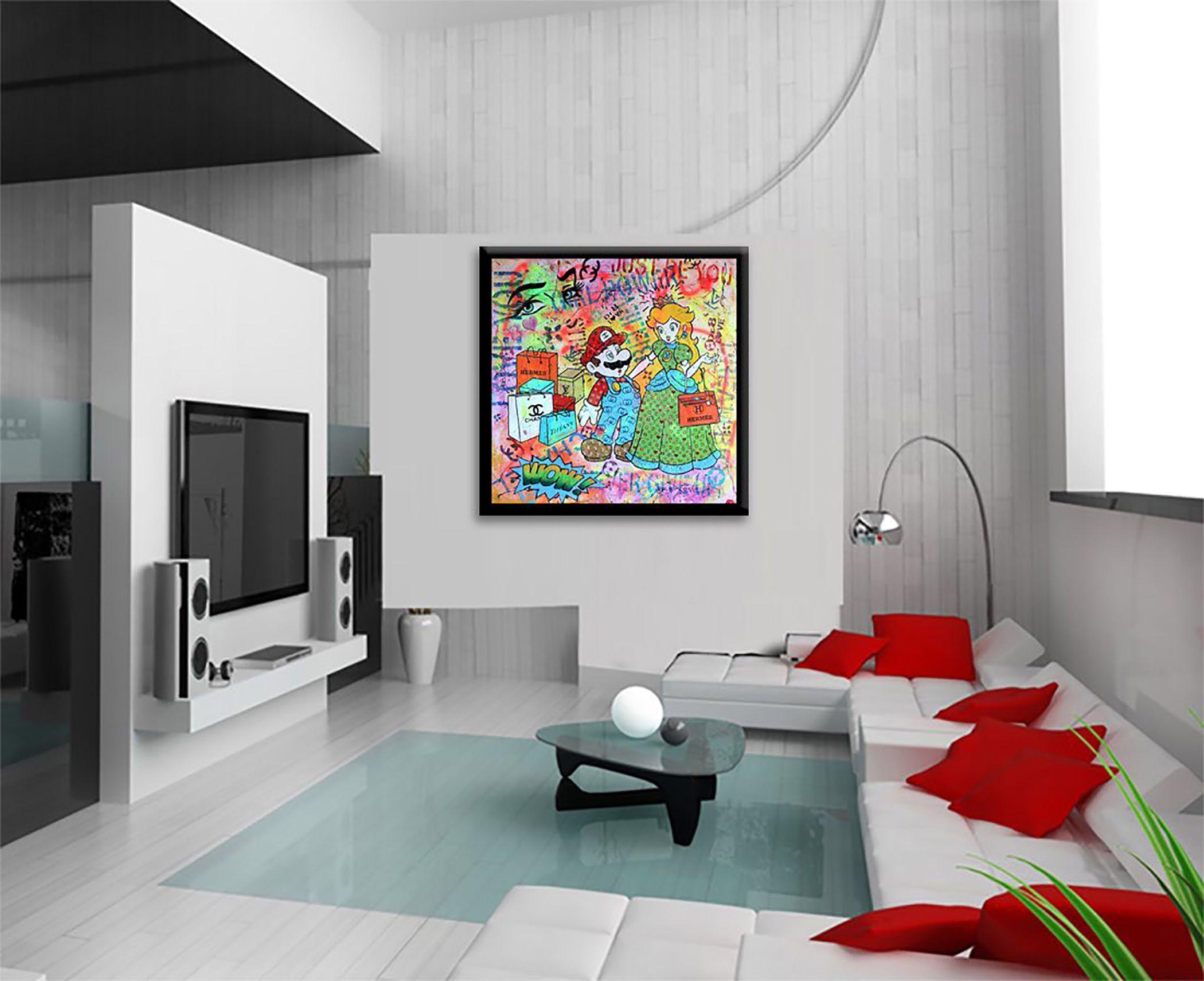 Mario You're my Hero, Painting, Acrylic on Canvas For Sale 4