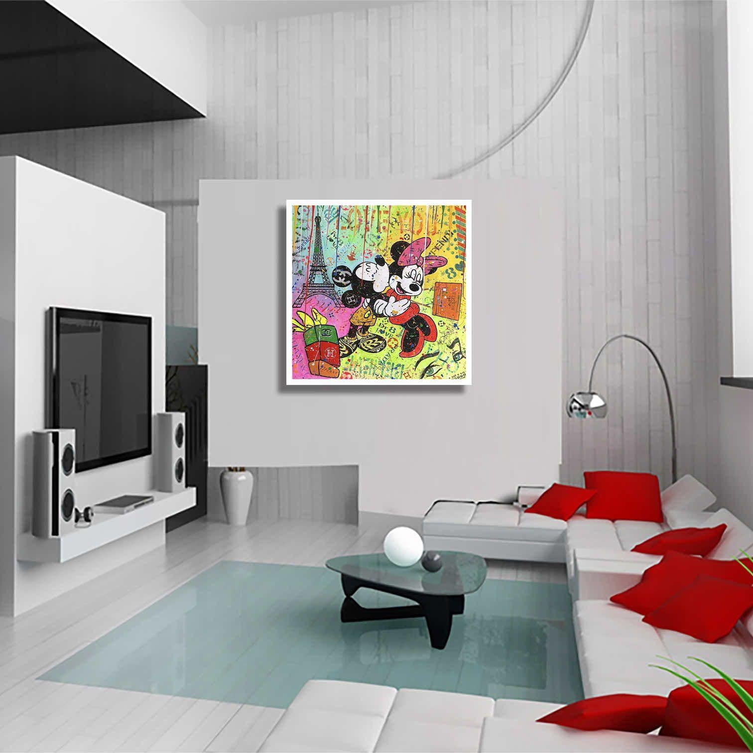 Mickey Paris ruft, Gemälde, Acryl auf Leinwand (Pop-Art), Painting, von DR8 LOVE