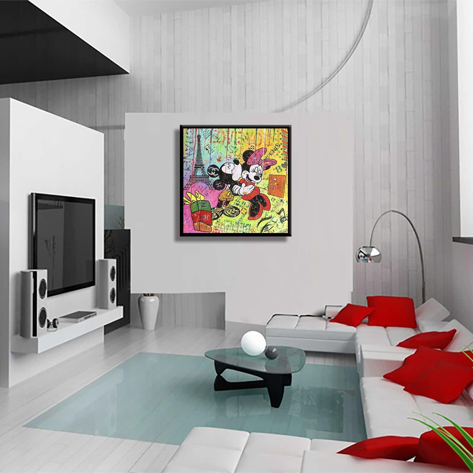 Mickey Paris ruft, Gemälde, Acryl auf Leinwand im Angebot 2