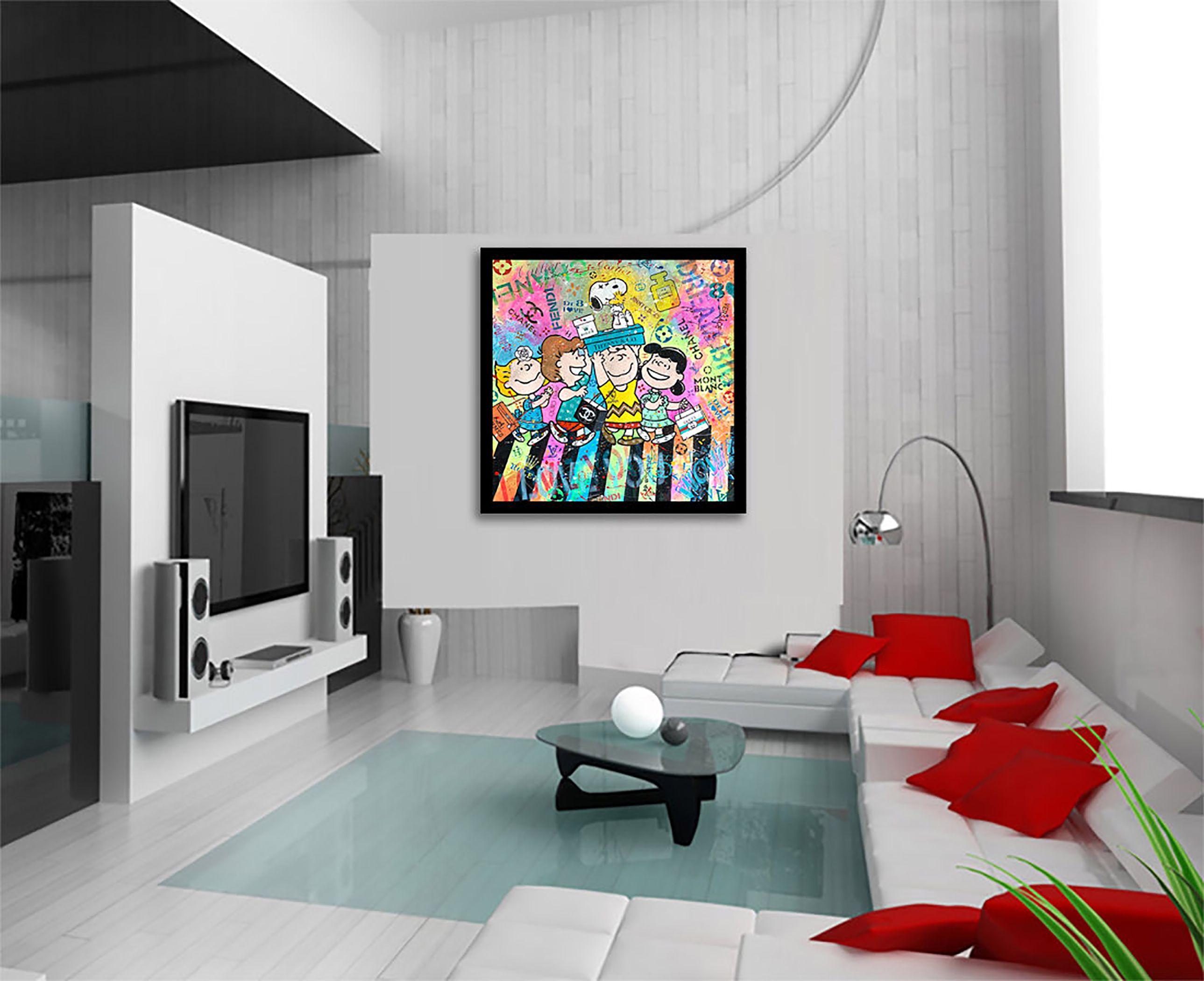 Snoopy Abbey Road, Gemälde, Acryl auf Leinwand (Pop-Art), Painting, von DR8 LOVE