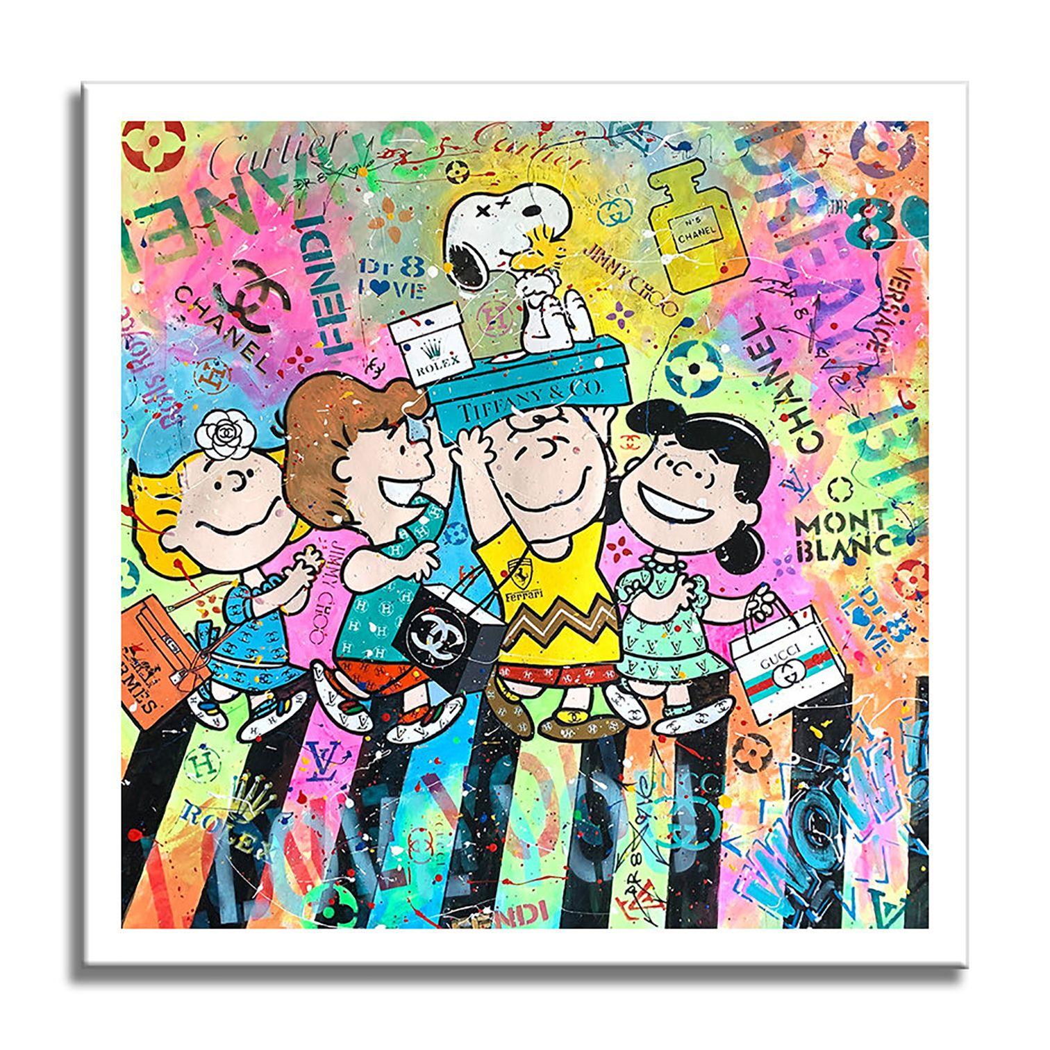 Snoopy Abbey Road, Gemälde, Acryl auf Leinwand im Angebot 1