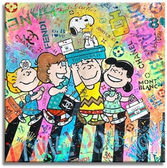 Snoopy Abbey Road, Pintura, Acrílico sobre lienzo