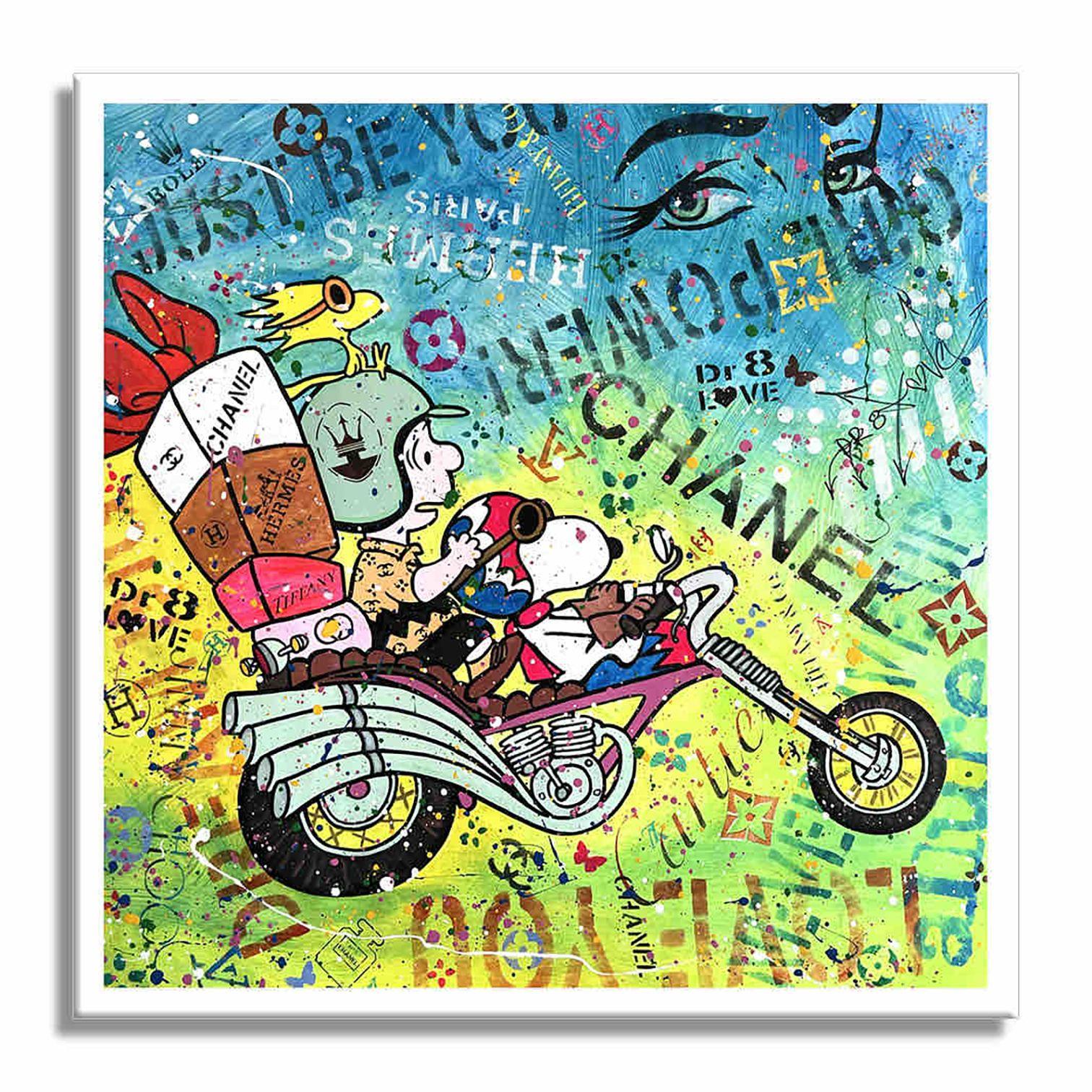 Snoopy Paris, Painting, Acrylic on Canvas For Sale 2