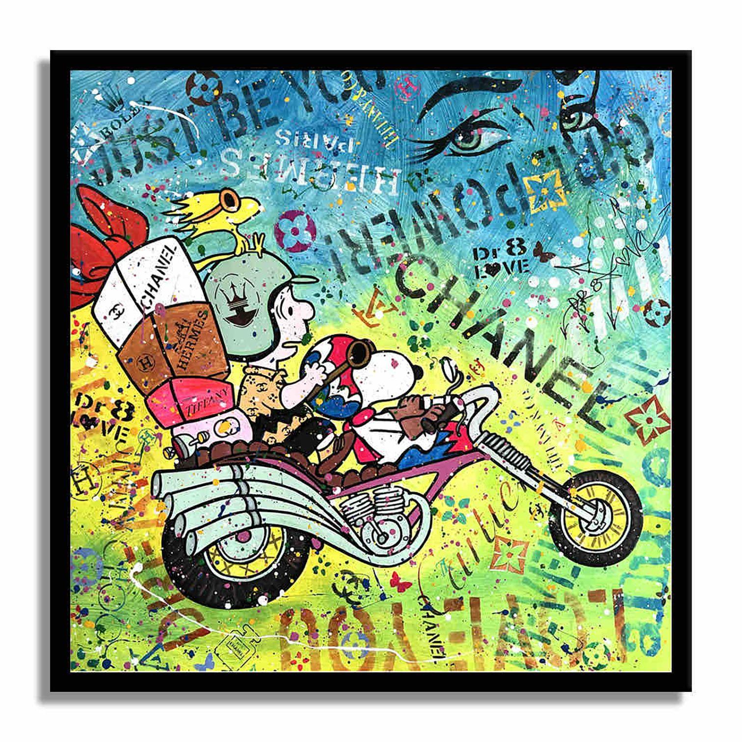 Snoopy Paris, Painting, Acrylic on Canvas For Sale 3