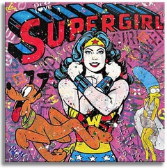 Supergirl, Painting, Acrylic on Canvas