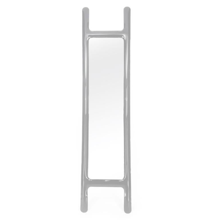 Polish Drab Mirror by Zieta, Carbon Steel Beige Matt For Sale