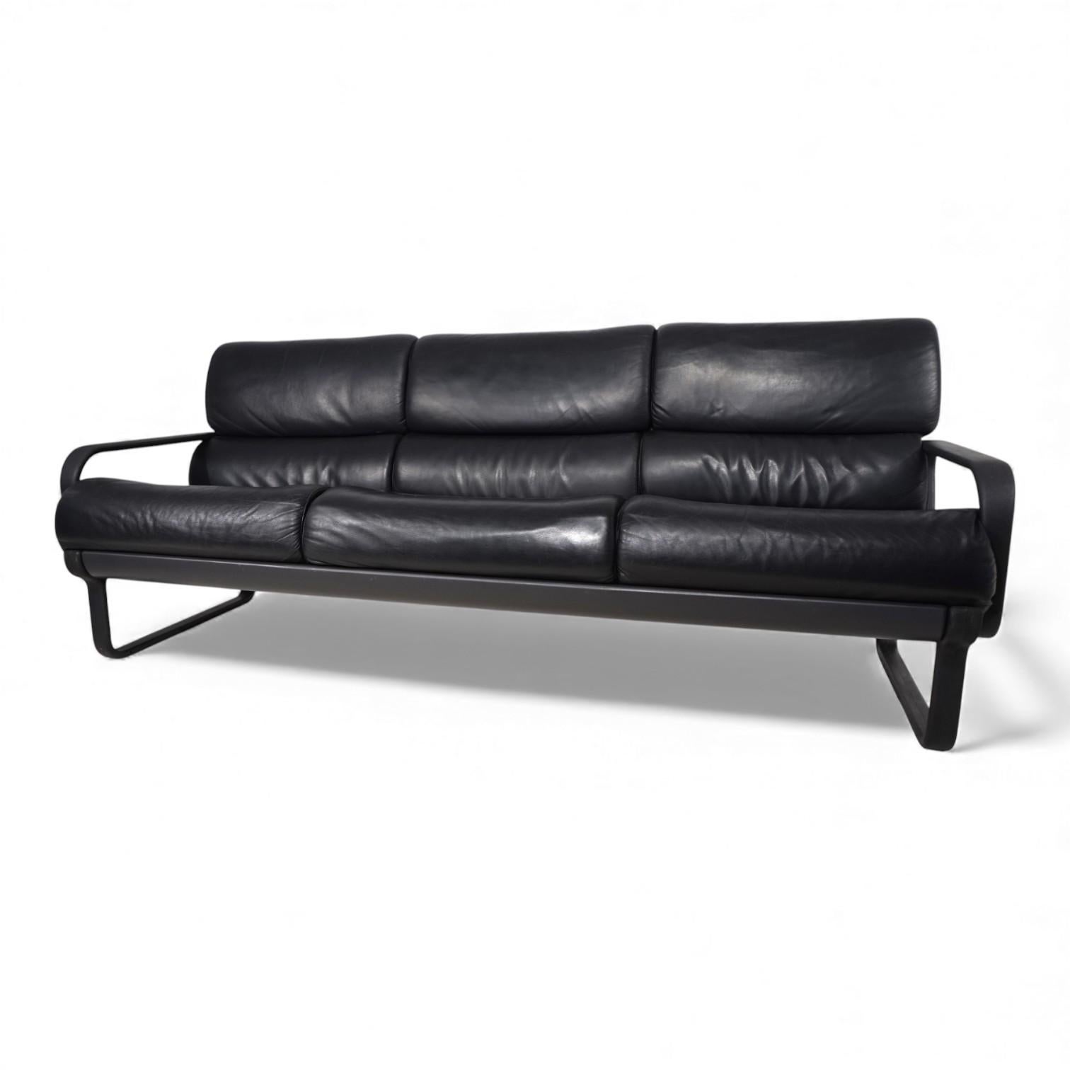 Drabert Lobbytop 3-seater leather sofa by Otto Zapf, 1970 For Sale 7