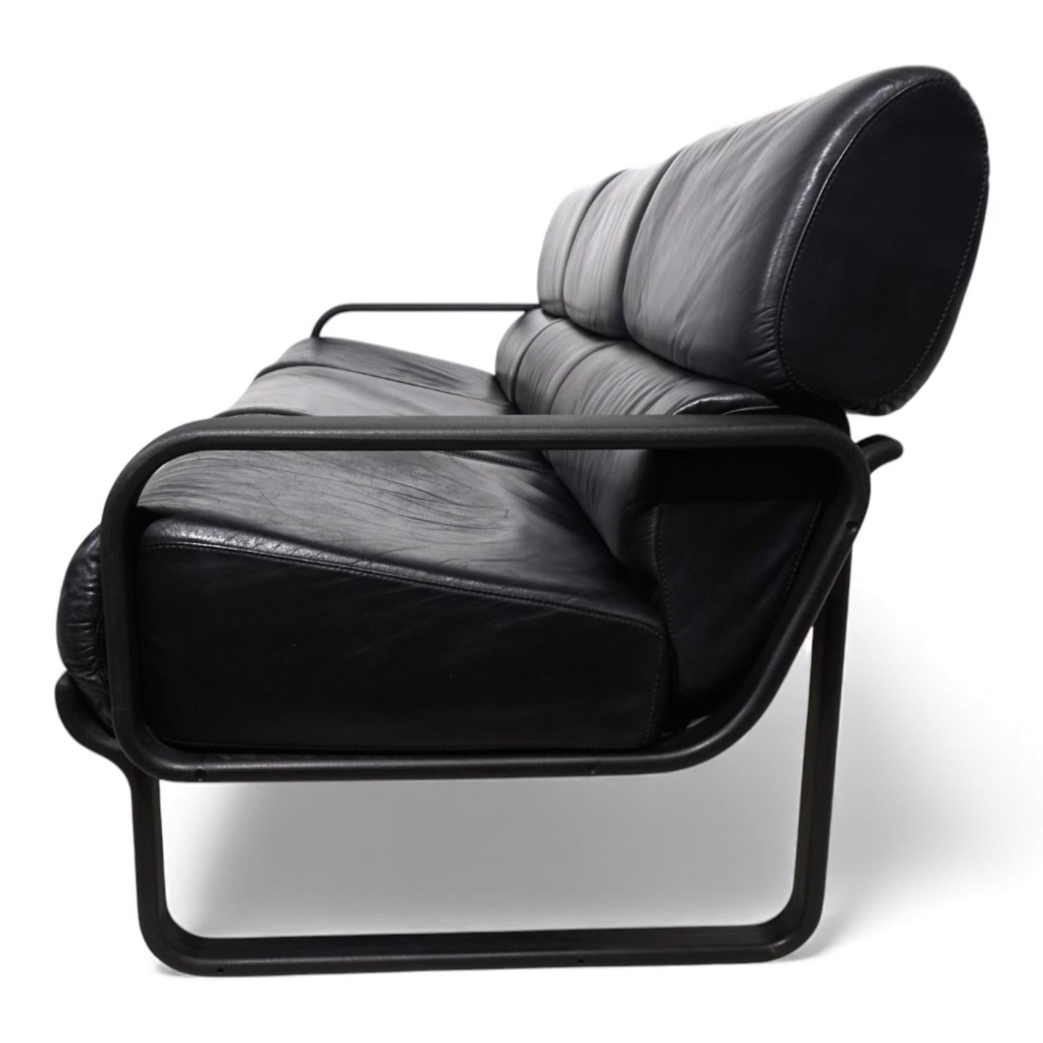 Drabert Lobbytop 3-seater leather sofa by Otto Zapf, 1970 For Sale 8