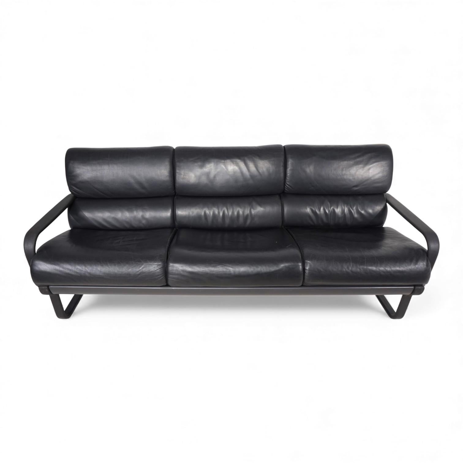 Drabert Lobbytop 3-seater leather sofa by Otto Zapf, 1970 For Sale 11