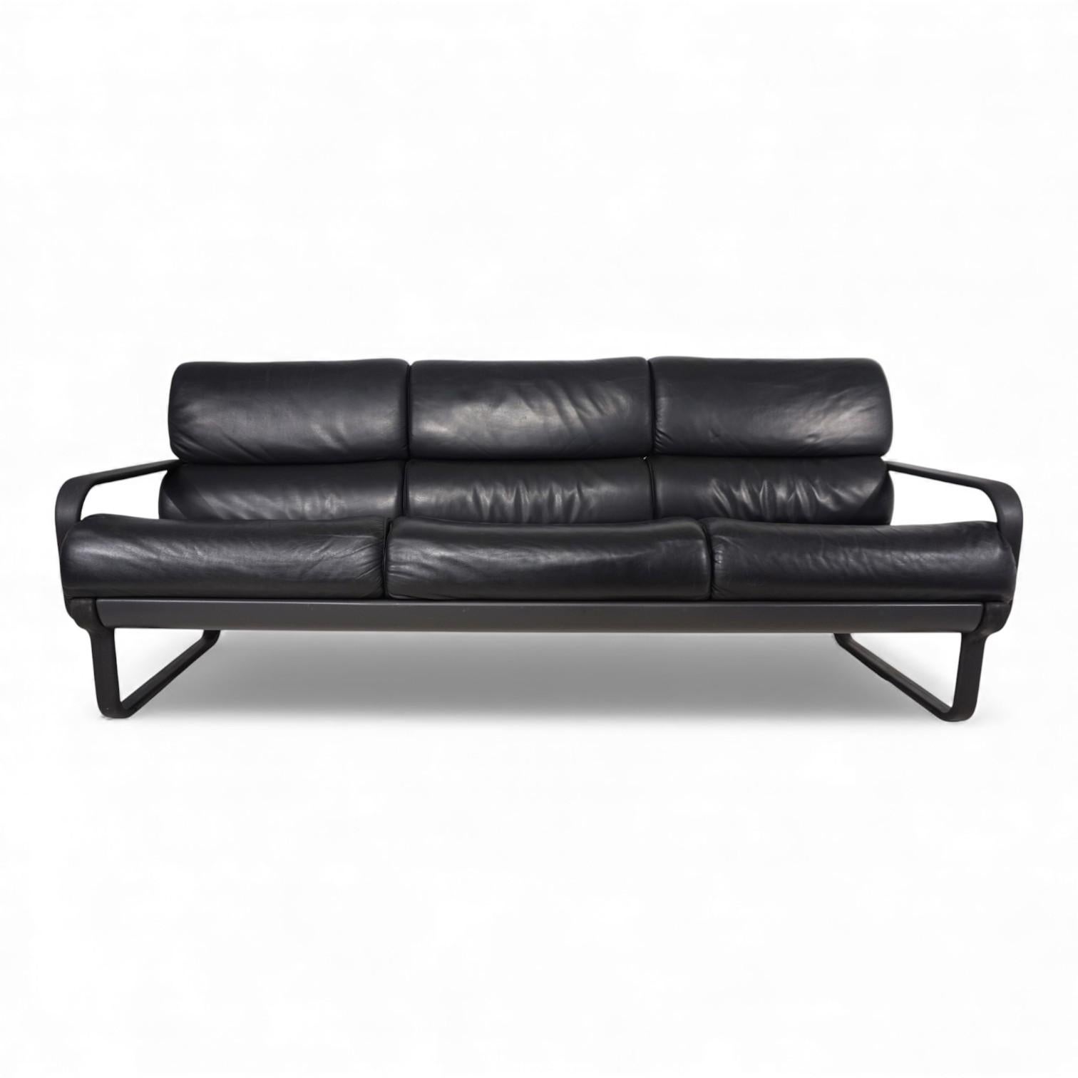 German Drabert Lobbytop 3-seater leather sofa by Otto Zapf, 1970 For Sale