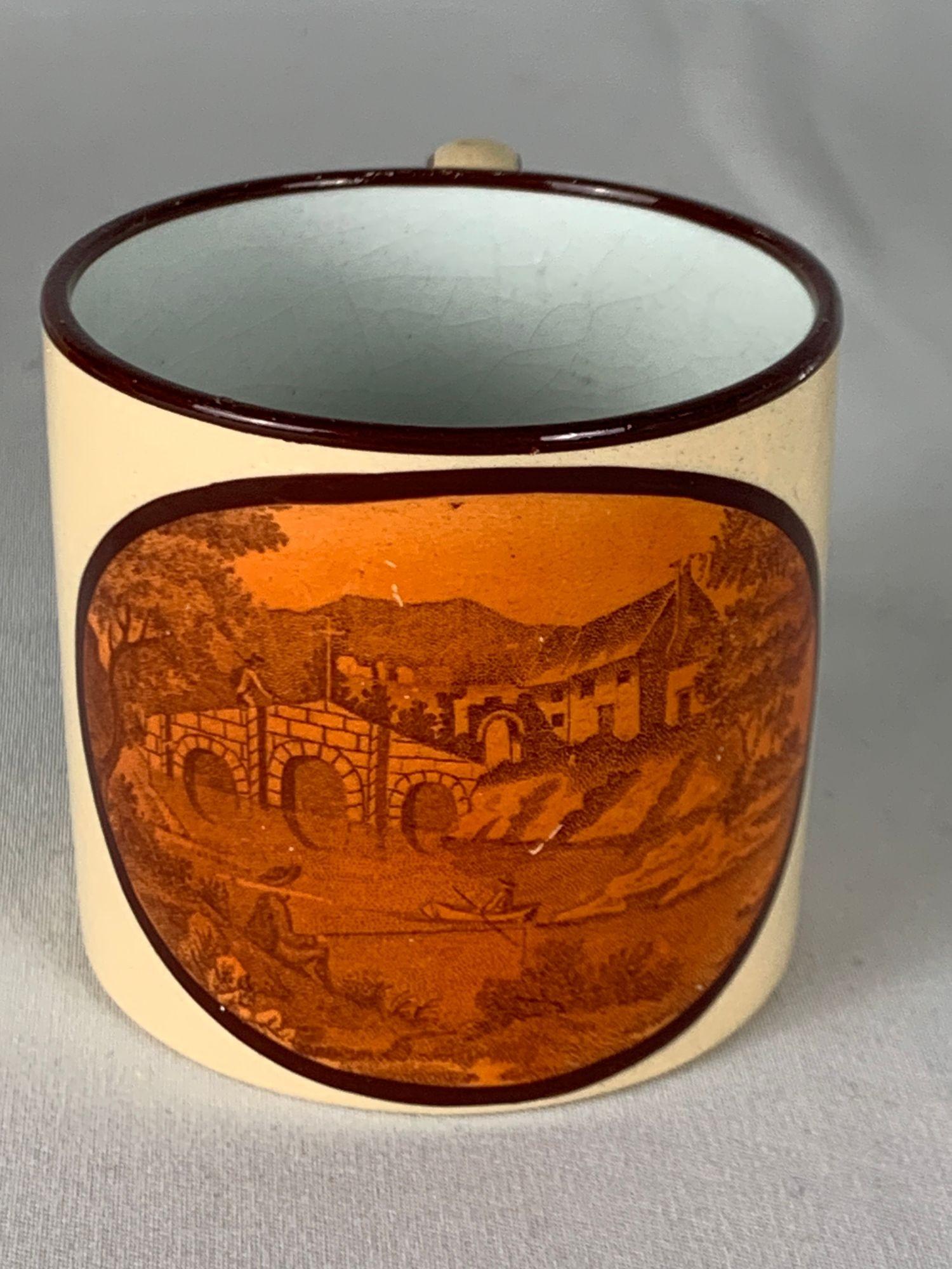 Inglese Trio Drabware di Don Pottery con paesaggi color seppia, Inghilterra, CIRCA 1810 in vendita
