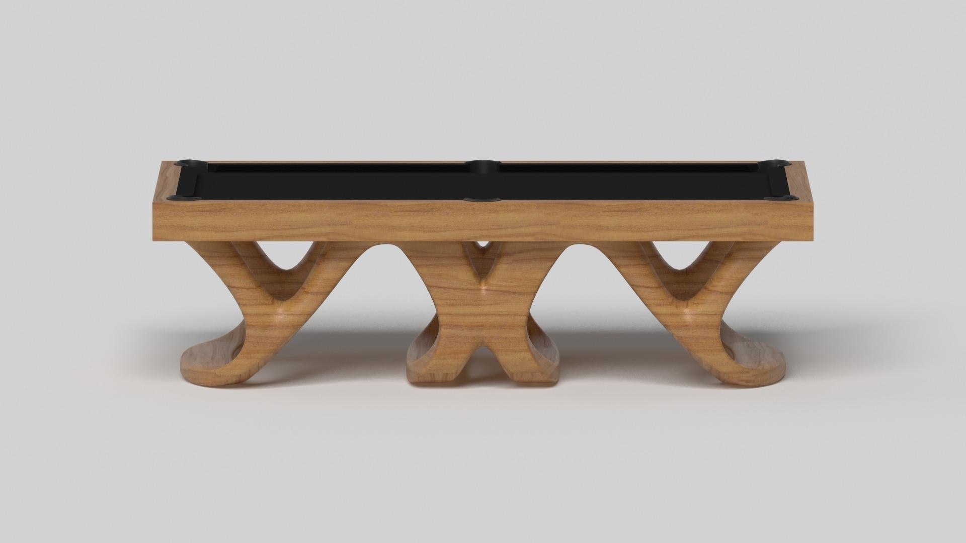 American Elevate Customs Draco Pool Table / Solid Teak Wood in 9' - Made in USA For Sale