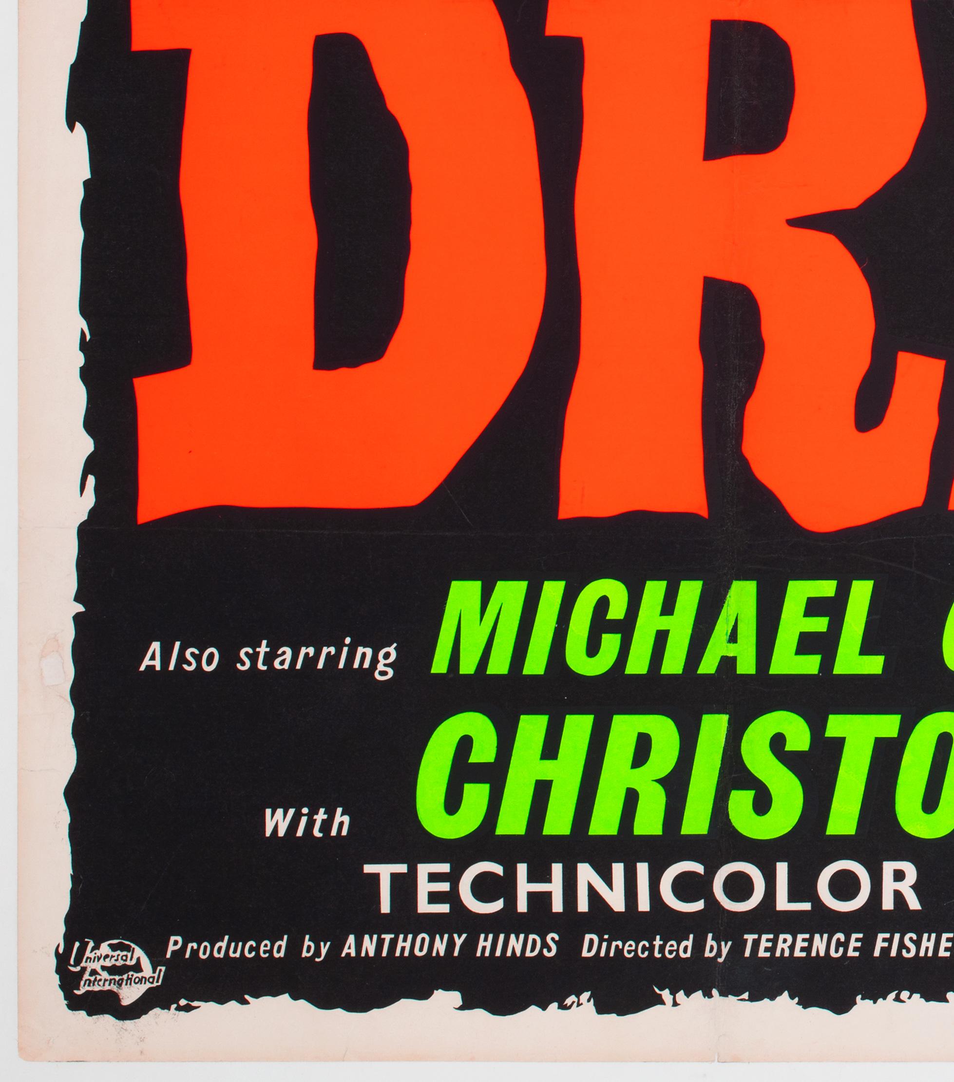 Linen Dracula 1958 UK Quad Film Poster For Sale