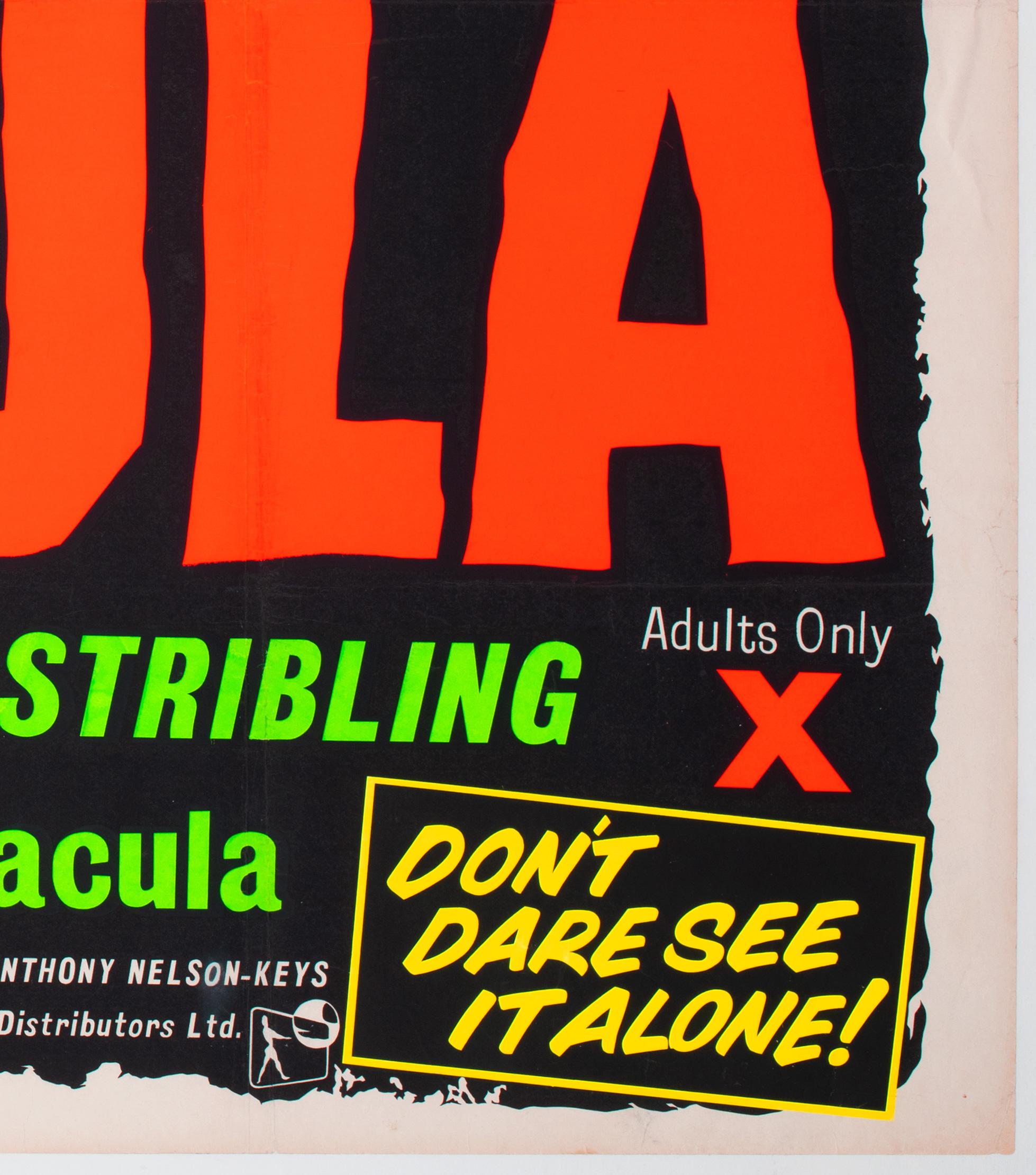 Dracula 1958 UK Quad Film Poster For Sale 2