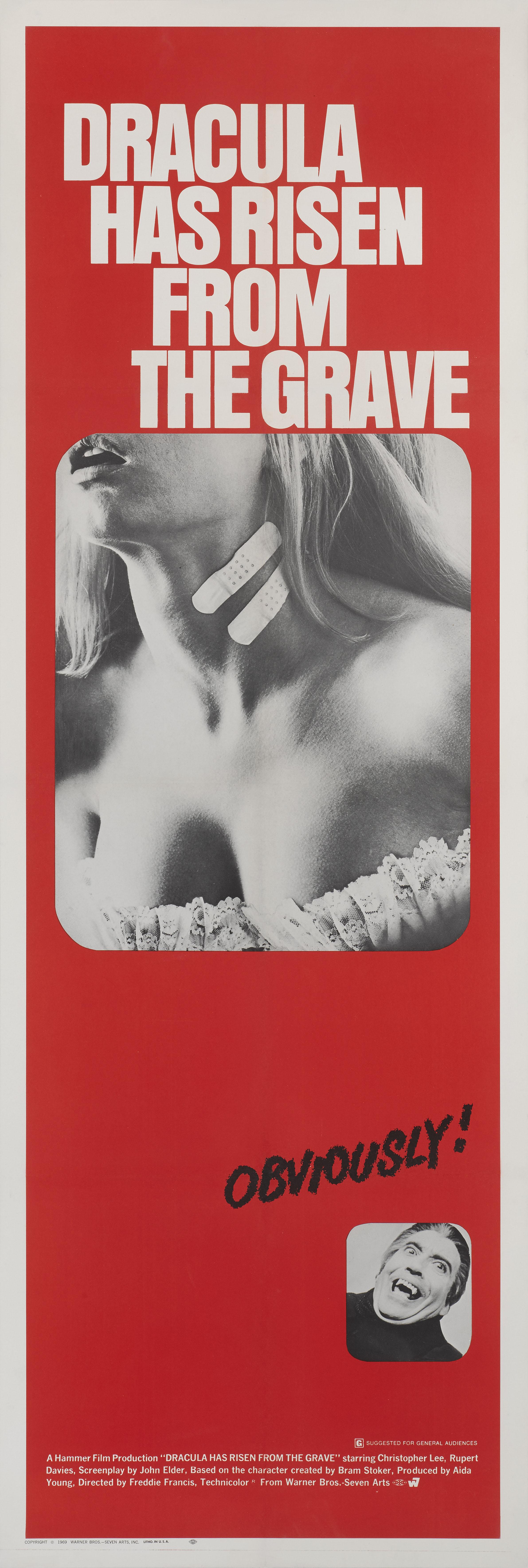 Original US-Filmplakat für den Horrorfilm von 1968 mit Christopher Lee in der Hauptrolle und unter der Regie von Freddie Francis.
Dies ist eines der seltensten Plakate im amerikanischen Format. Von dieser Größe wurden weit weniger Plakate