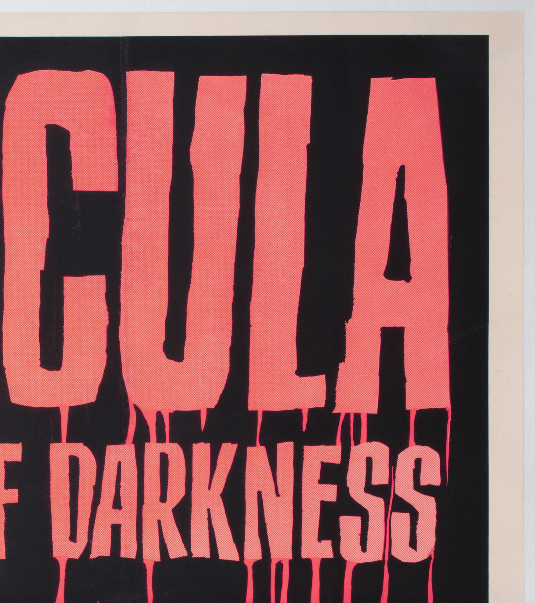 Dracula Prince of Darkness 1966 UK Quad Film Movie Poster, Chantrell In Excellent Condition For Sale In Bath, Somerset