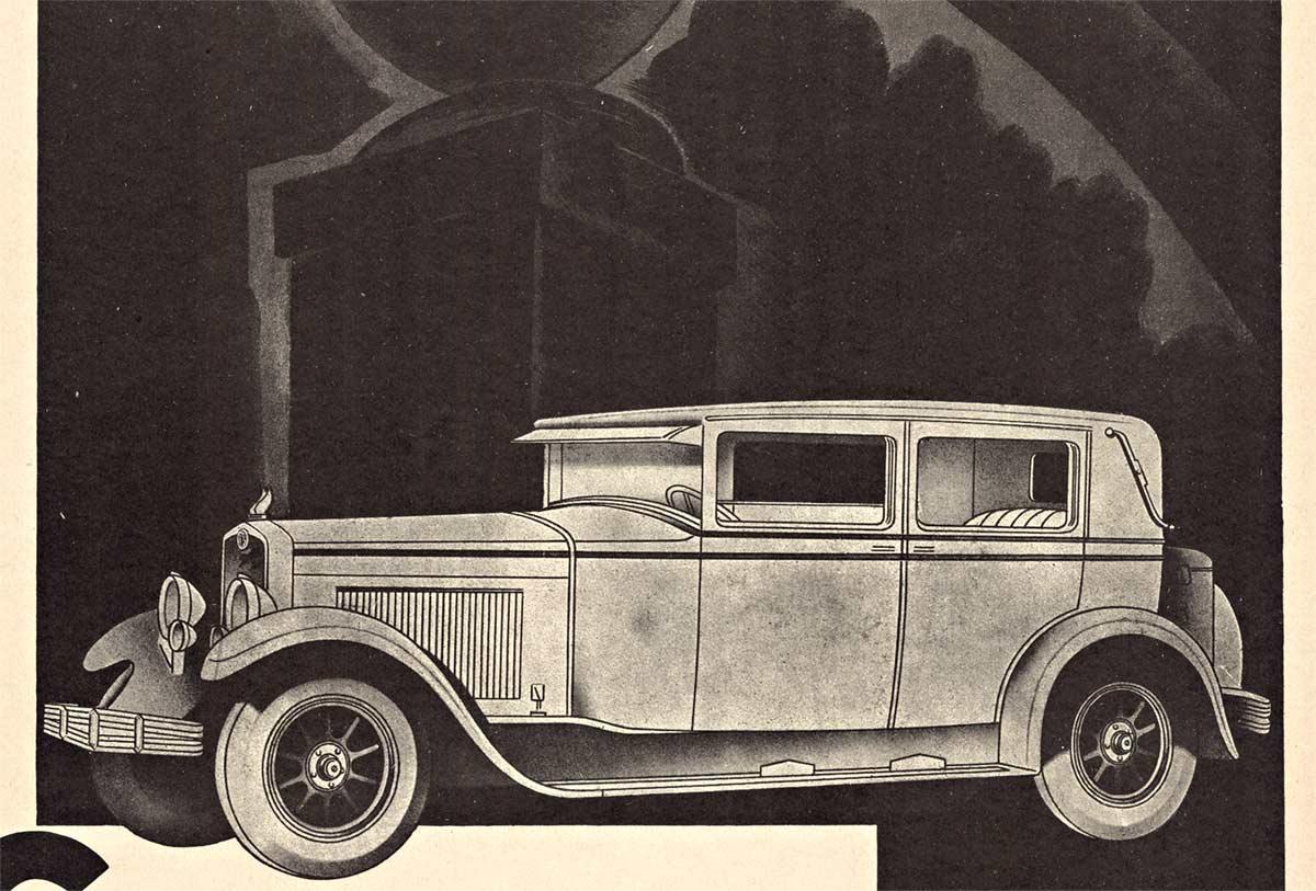 Original 6 Cylindres Berliet Auto schwarz-weißes Vintage-Poster (Amerikanischer Realismus), Print, von Draeger