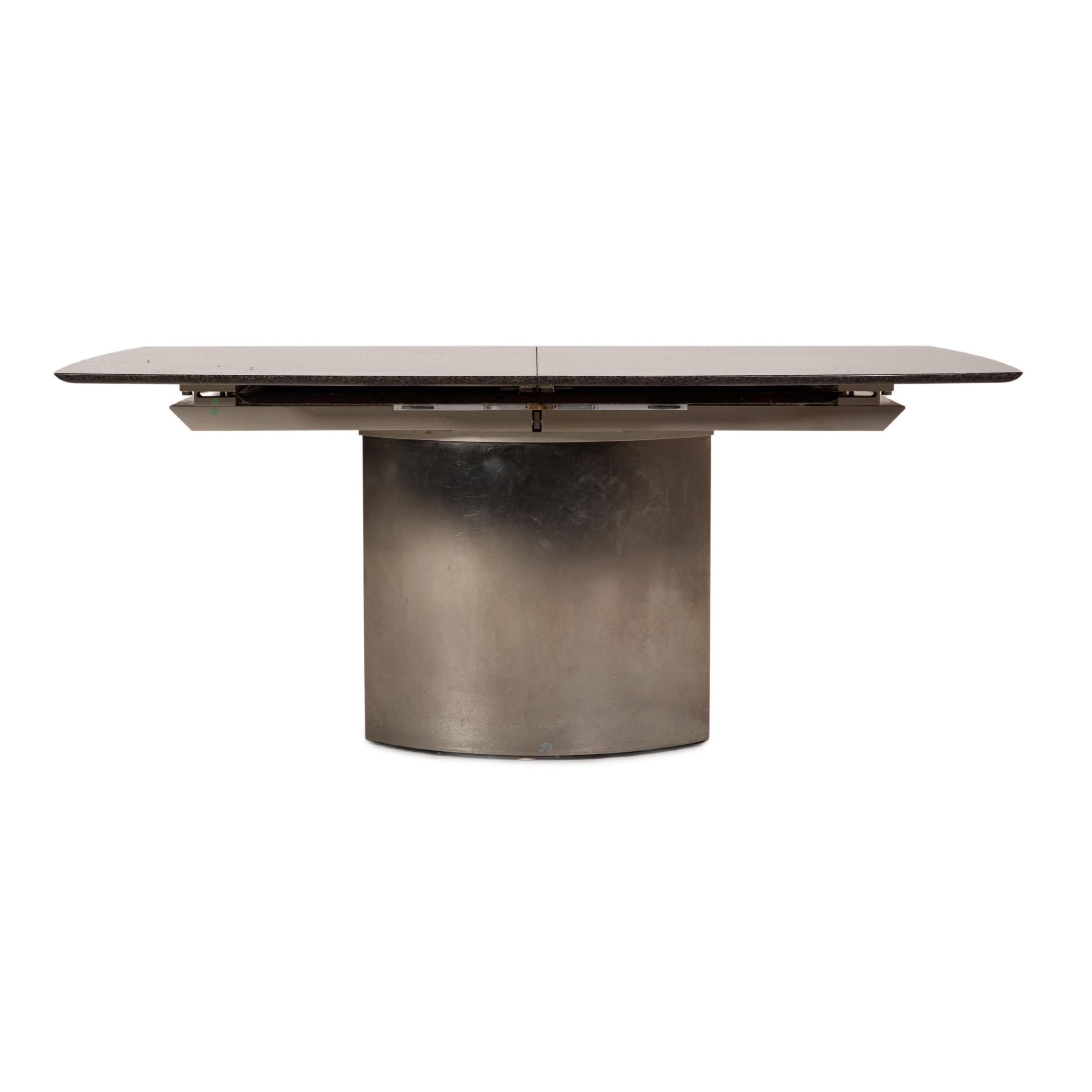 Draenert Adler 2 No. 1224 Granite Metal Table Anthracite Dining Table Extendable In Good Condition For Sale In Cologne, DE