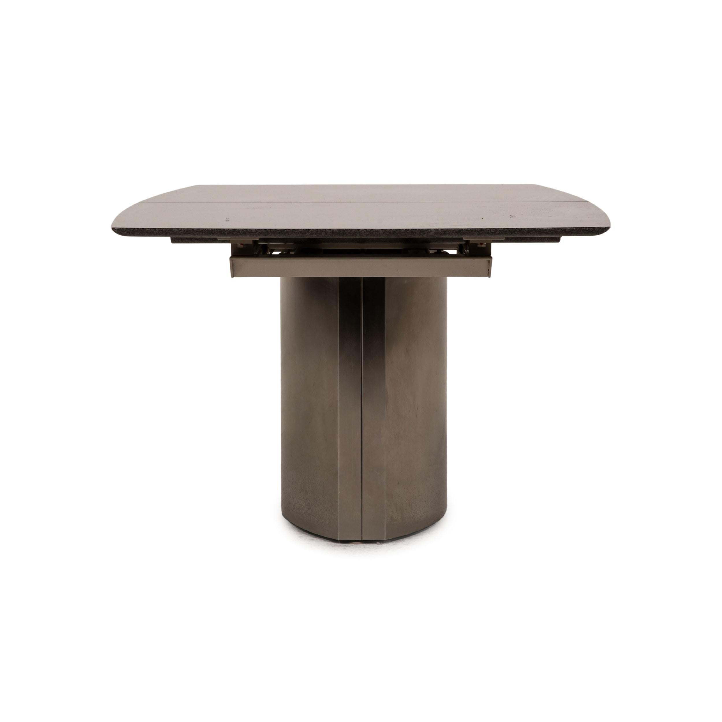Contemporary Draenert Adler 2 No. 1224 Granite Metal Table Anthracite Dining Table Extendable For Sale