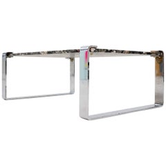 Draenert Design Marble Chrome Coffee Couch Sofa Side Table