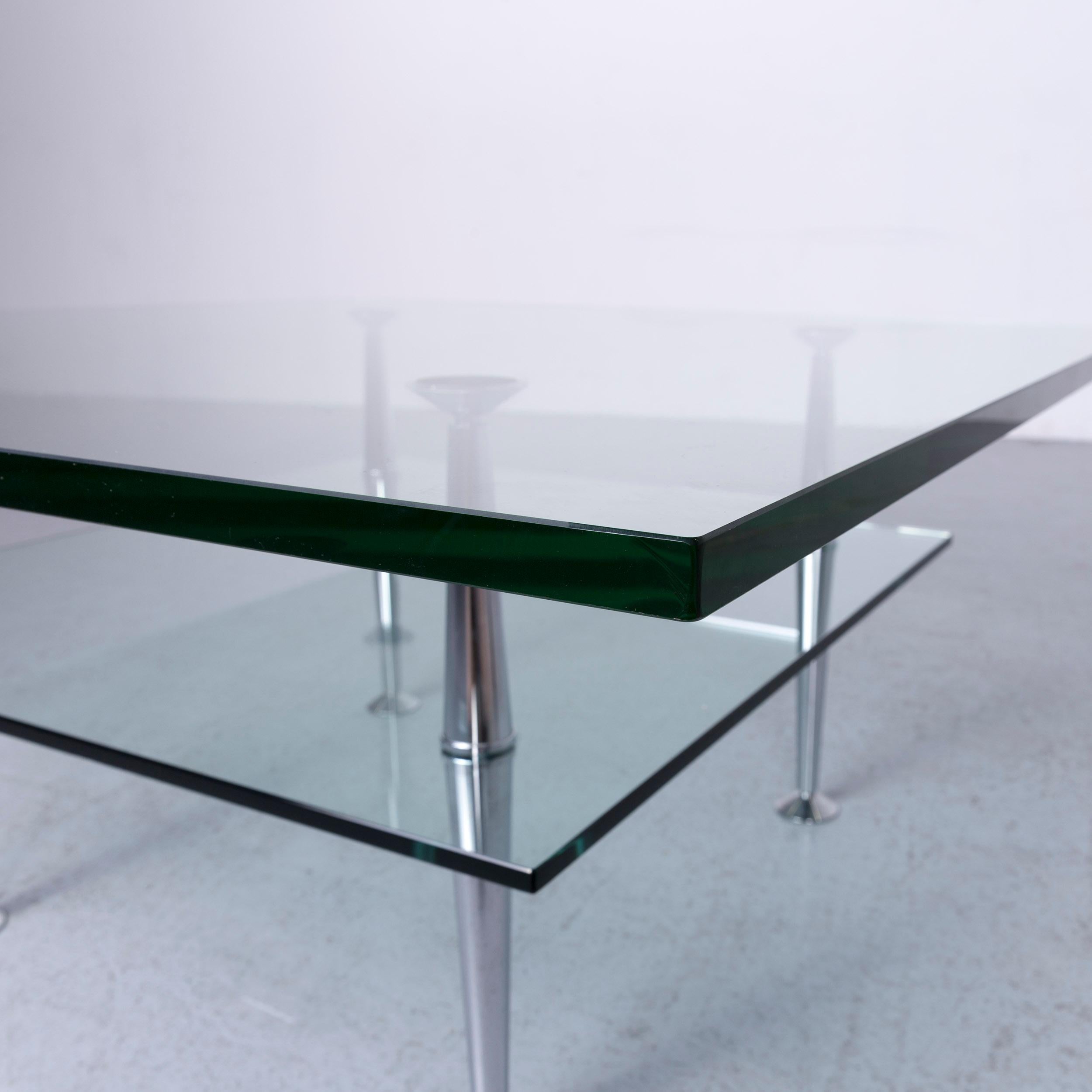 German Draenert Designer Coffee Table Glass Chrome For Sale