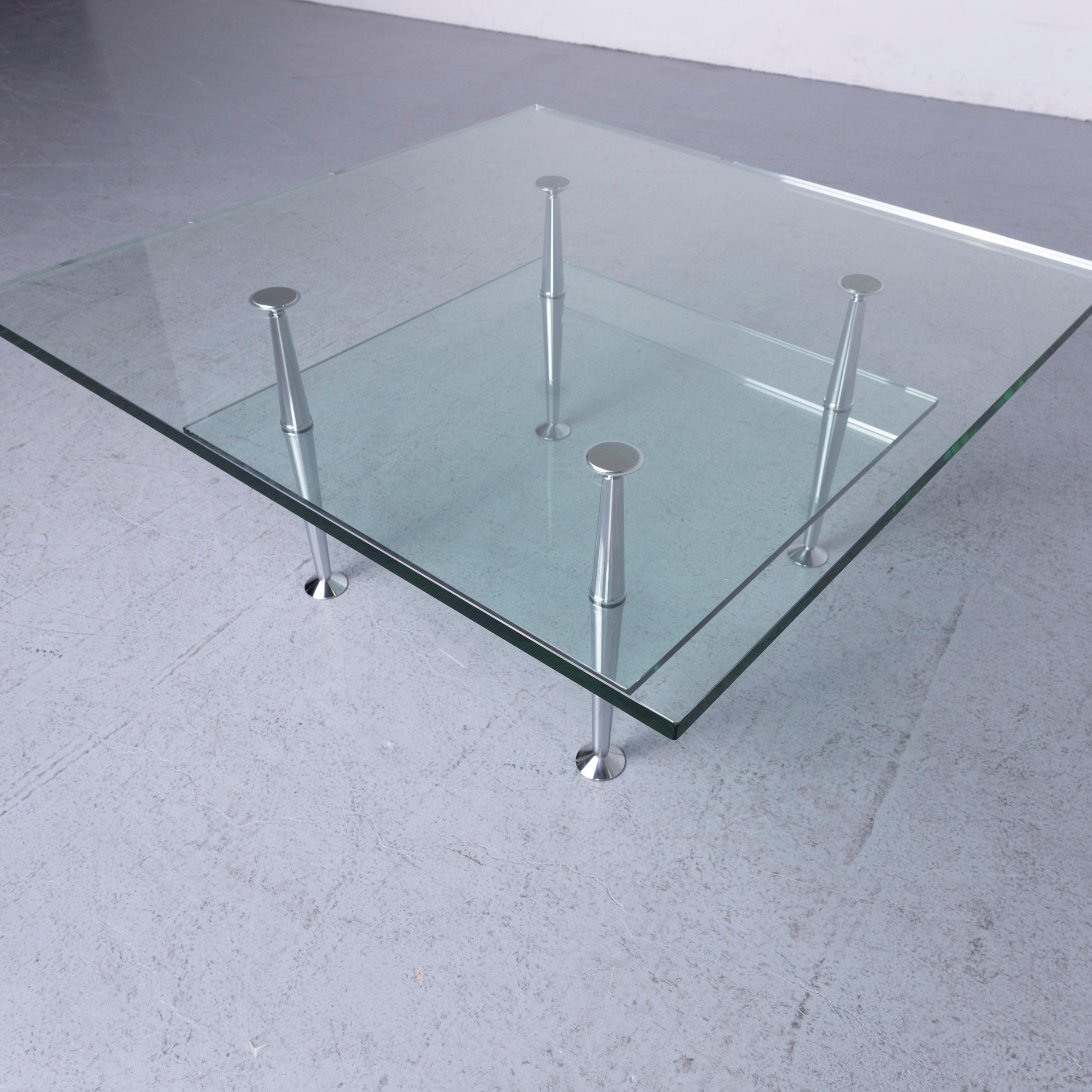 Draenert Designer Coffee Table Glass Chrome For Sale 1