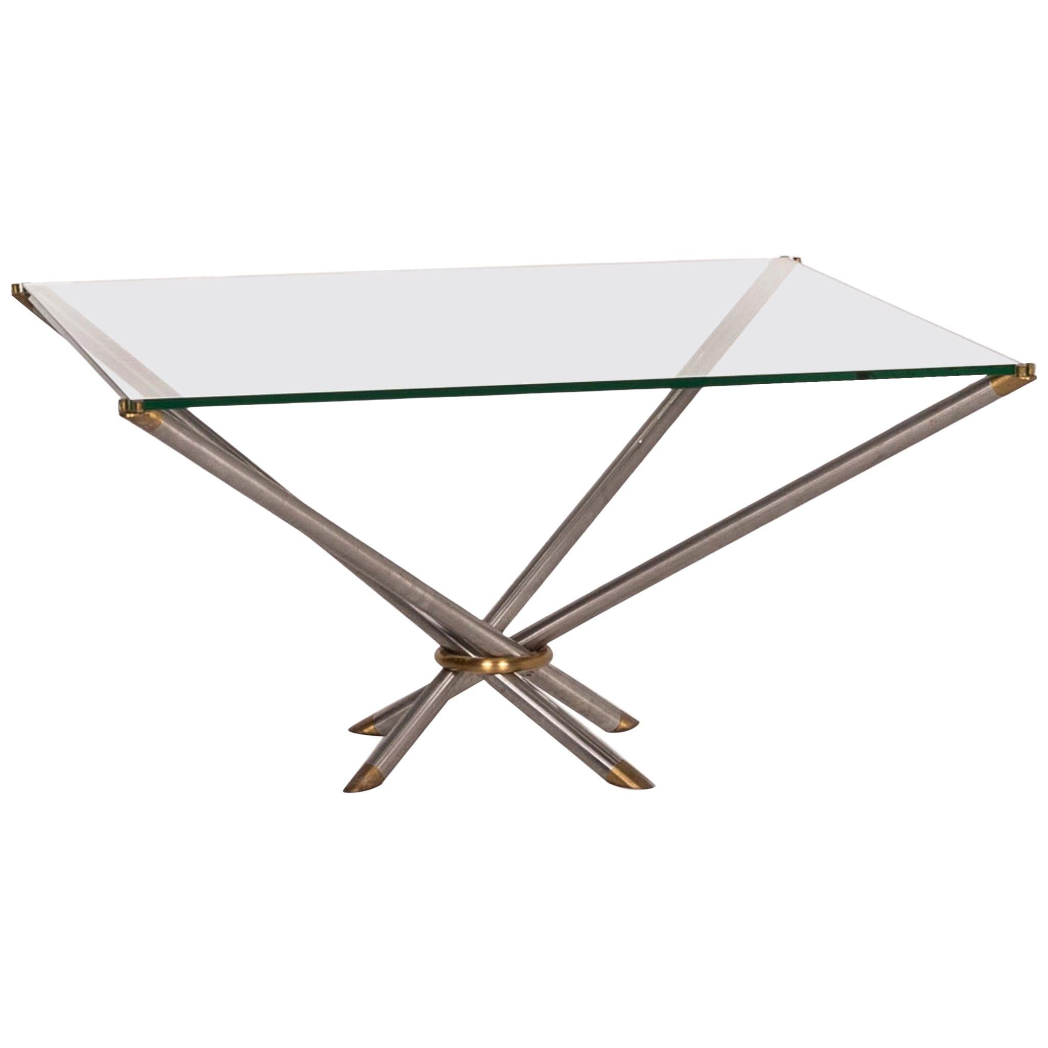 Large French Brass Square Coffee Table at 1stDibs