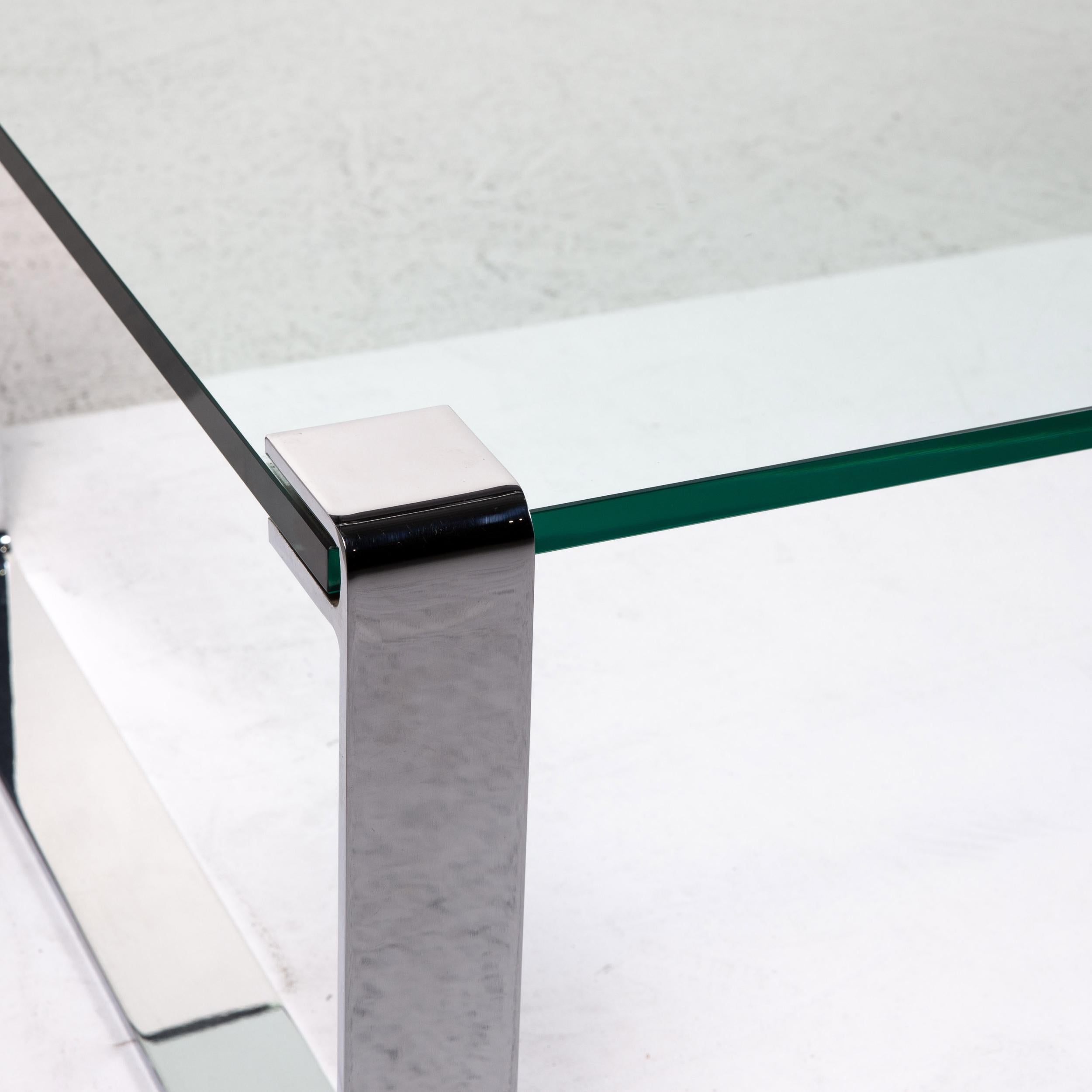 Modern Draenert Glass Coffee Table Metal Table For Sale