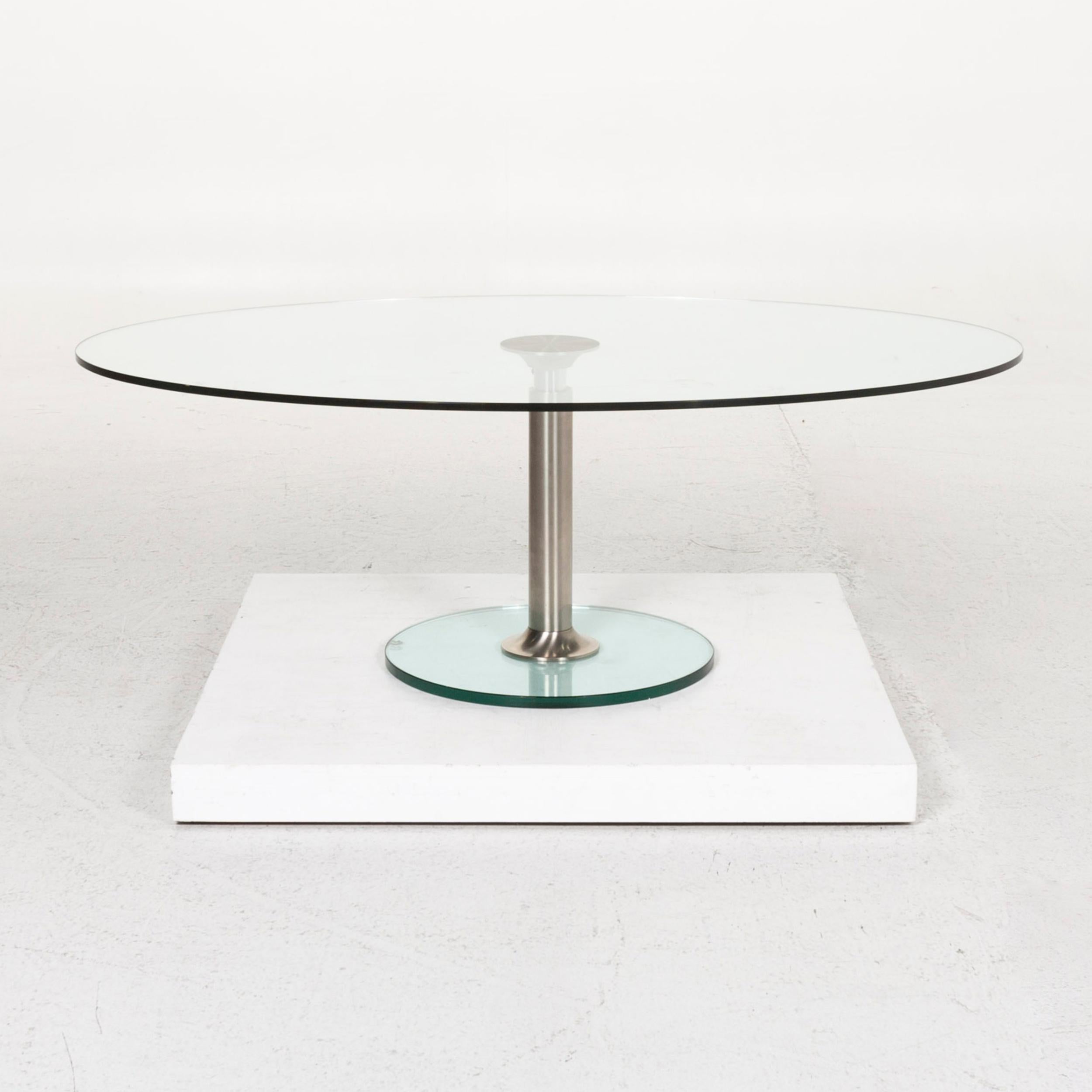 Contemporary Draenert Glass Coffee Table Silver For Sale