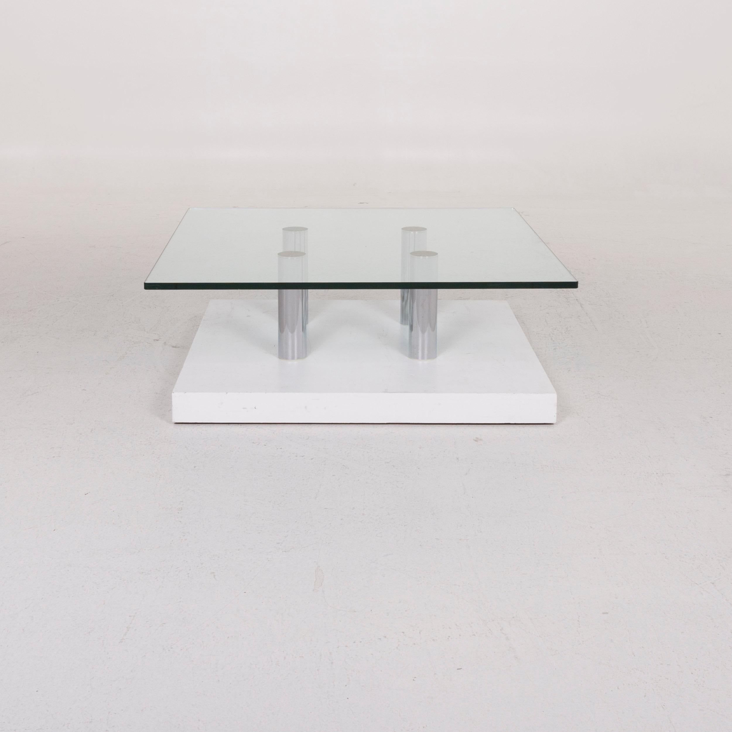Draenert Glass Coffee Table Silver Table For Sale 1